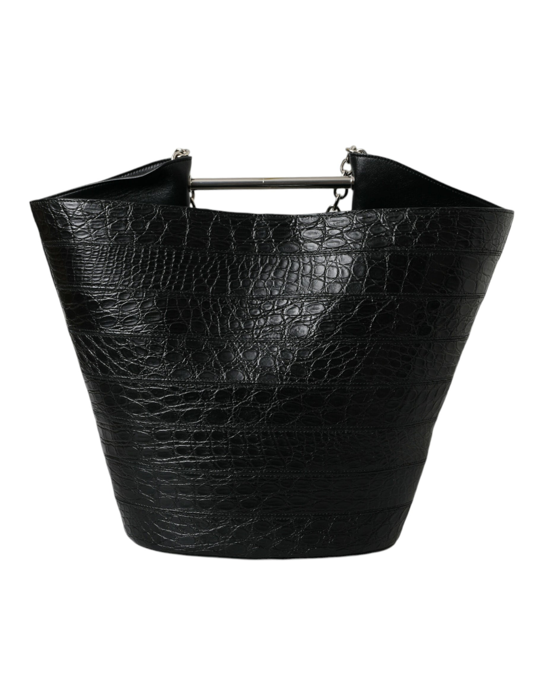 Balenciaga Black Exotic Skin Leather Maxi Bucket Tote Purse Bag | Regal Royce