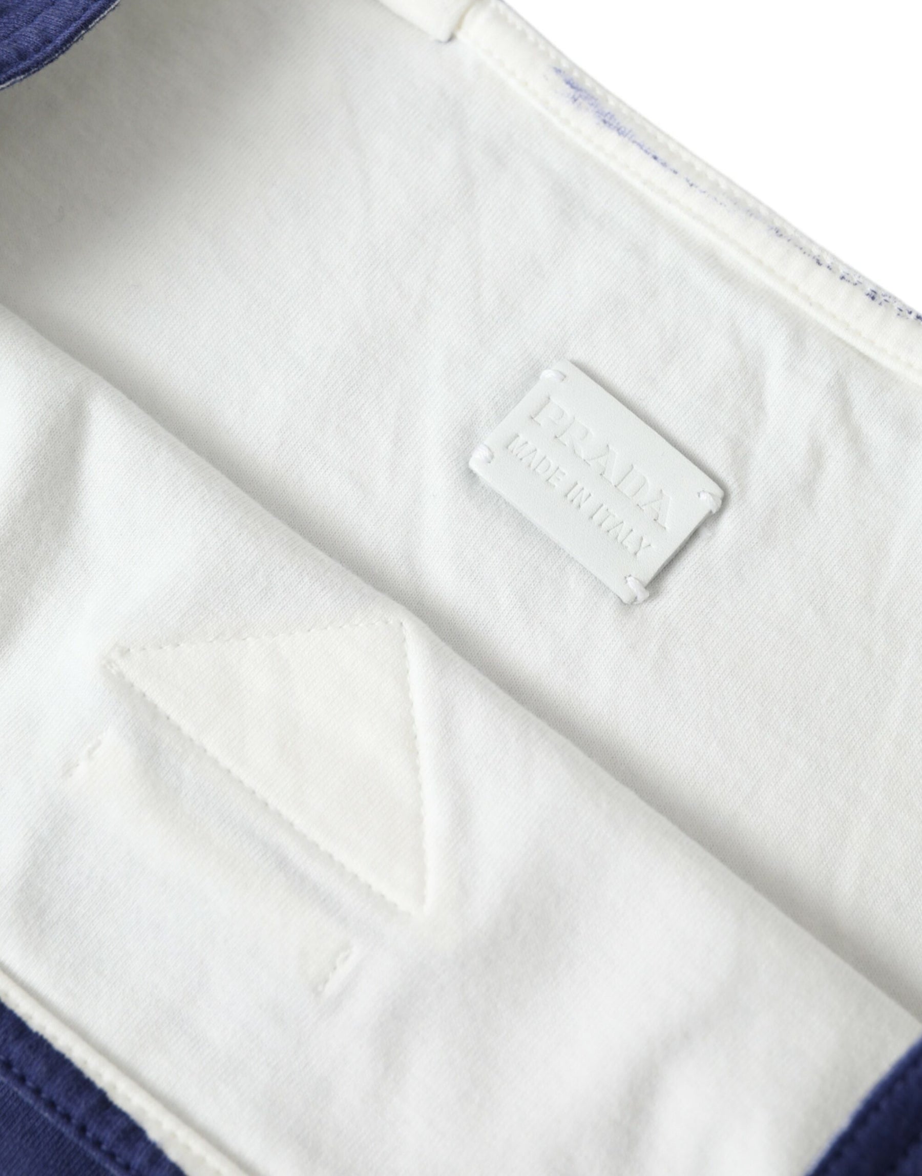 Prada Blue Jersey Fabric Logo Shoulder Shopping Tote Shopping Bag | Regal Royce