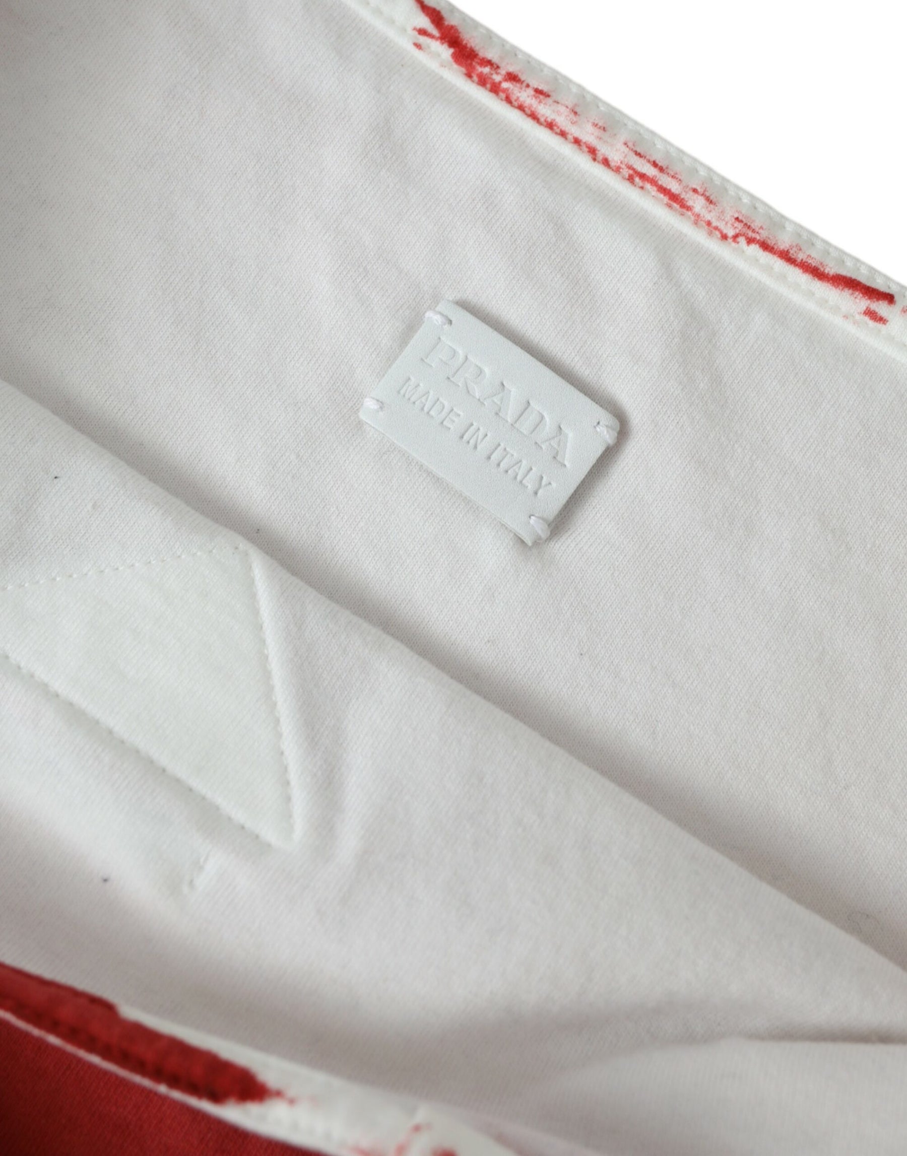 Prada Red Jersey Fabric Logo Shoulder Shopping Tote Bag | Regal Royce