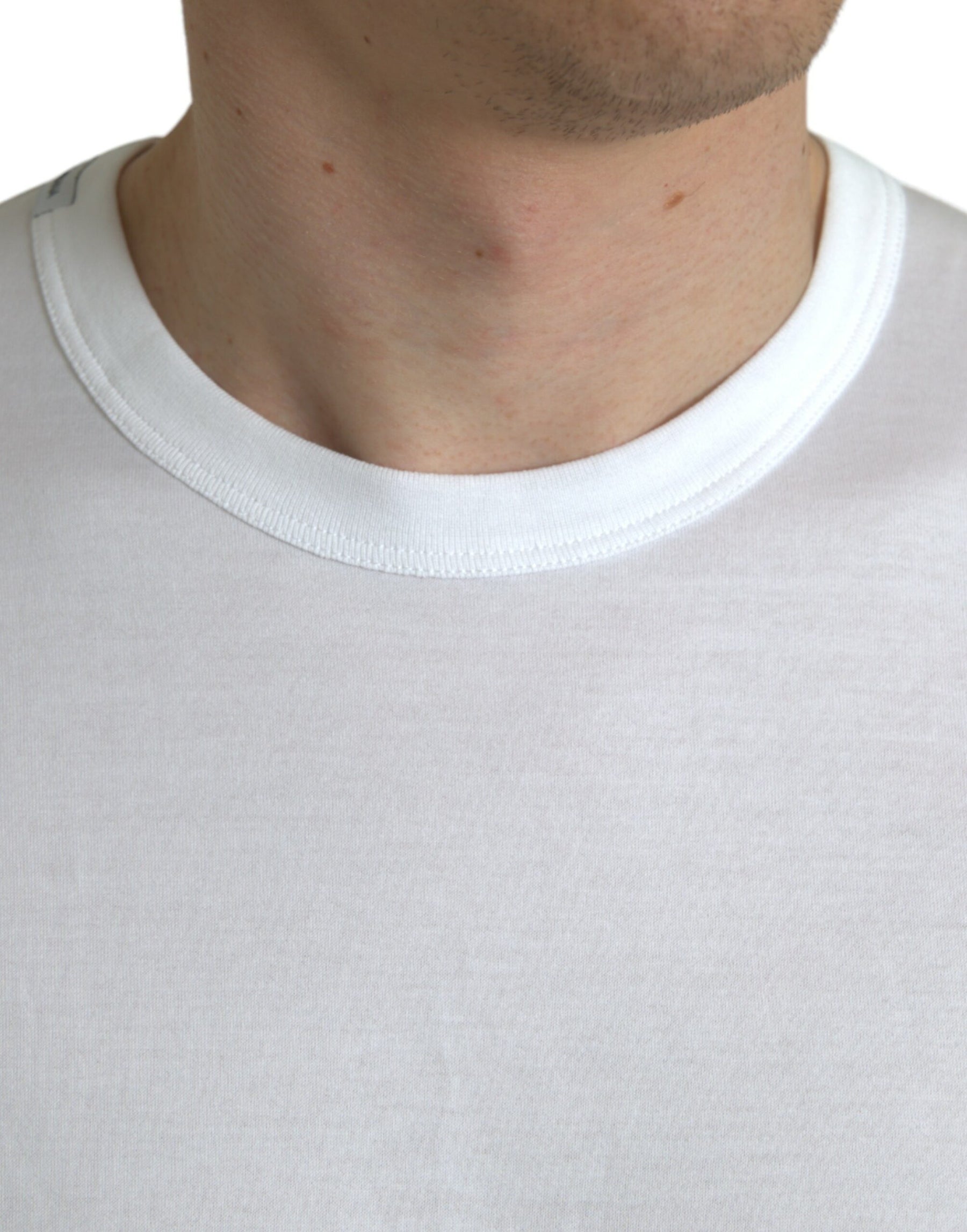 Dolce & Gabbana White Logo Crew Neck Short Sleeves T-shirt | Regal Royce