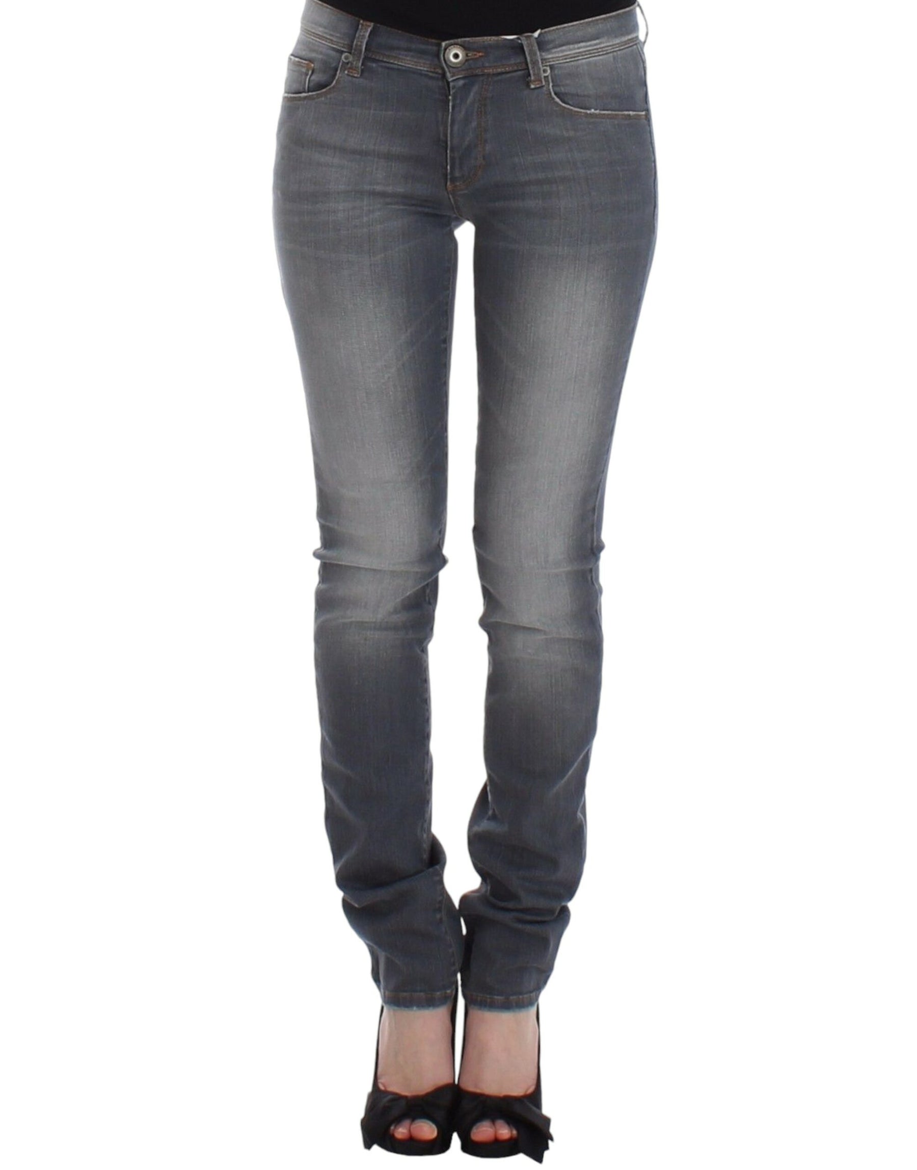 Ermanno Scervino Gray Slim Jeans Denim Pants Skinny Leg Stretch | Regal Royce
