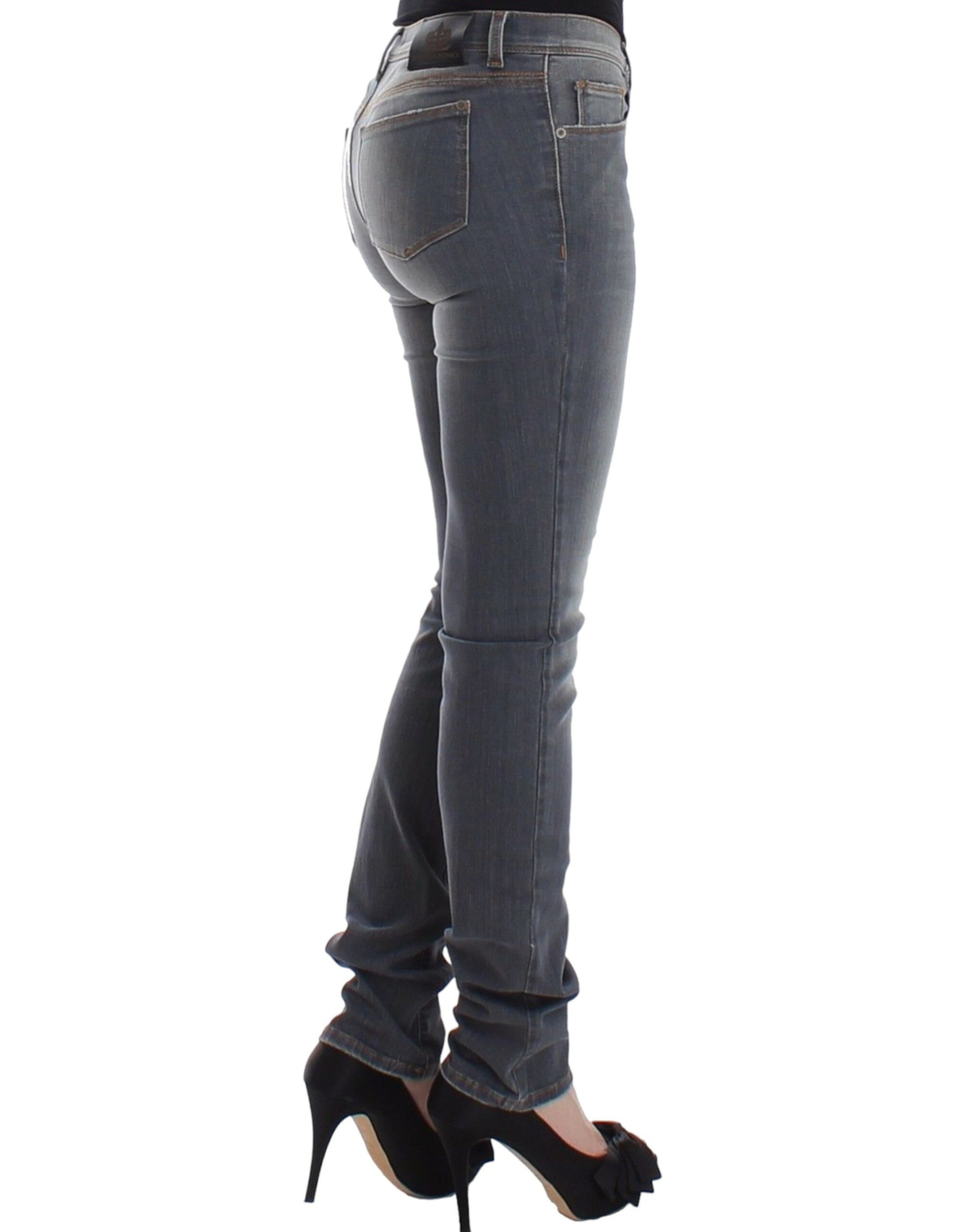 Ermanno Scervino Gray Slim Jeans Denim Pants Skinny Leg Stretch | Regal Royce