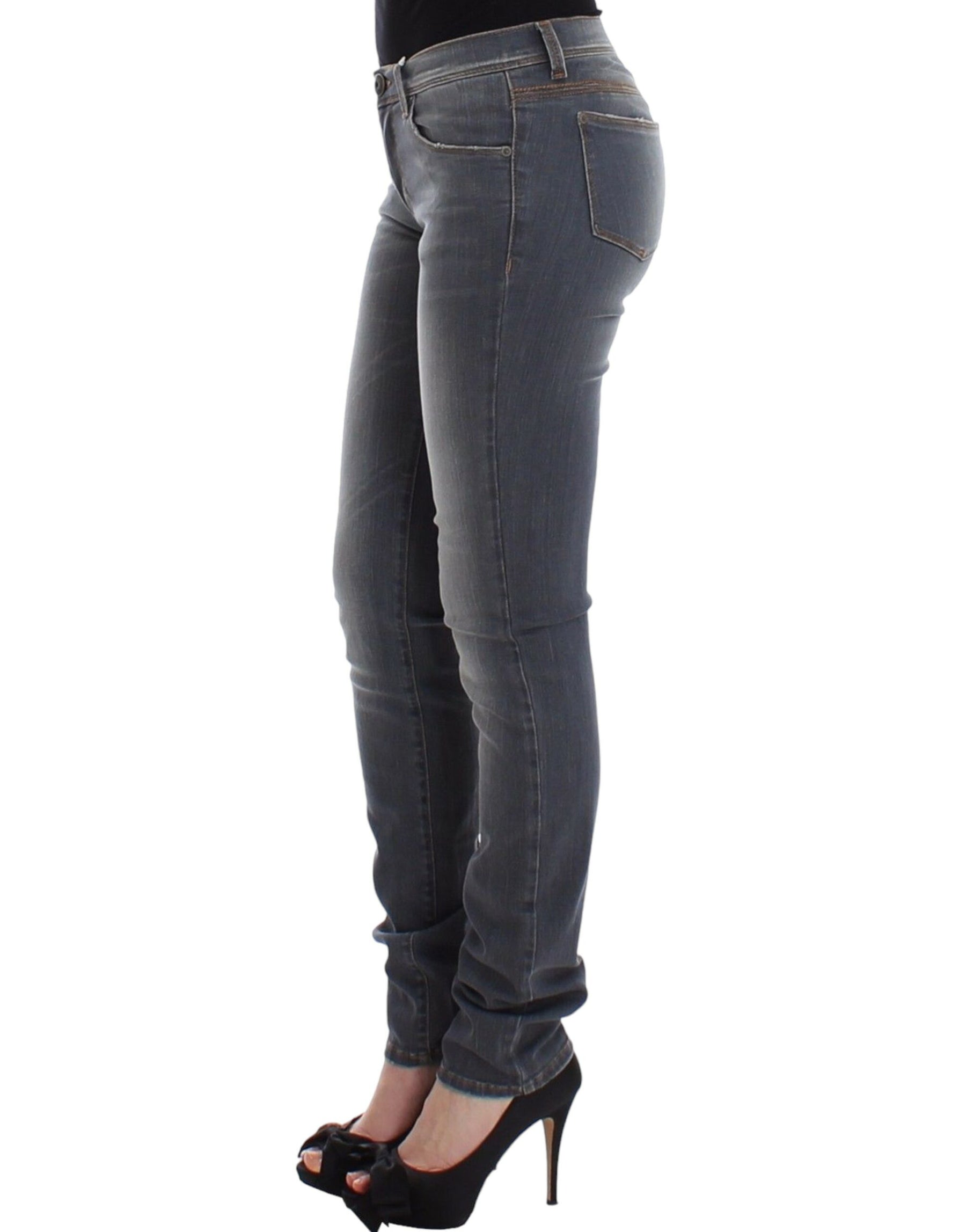 Ermanno Scervino Gray Slim Jeans Denim Pants Skinny Leg Stretch | Regal Royce