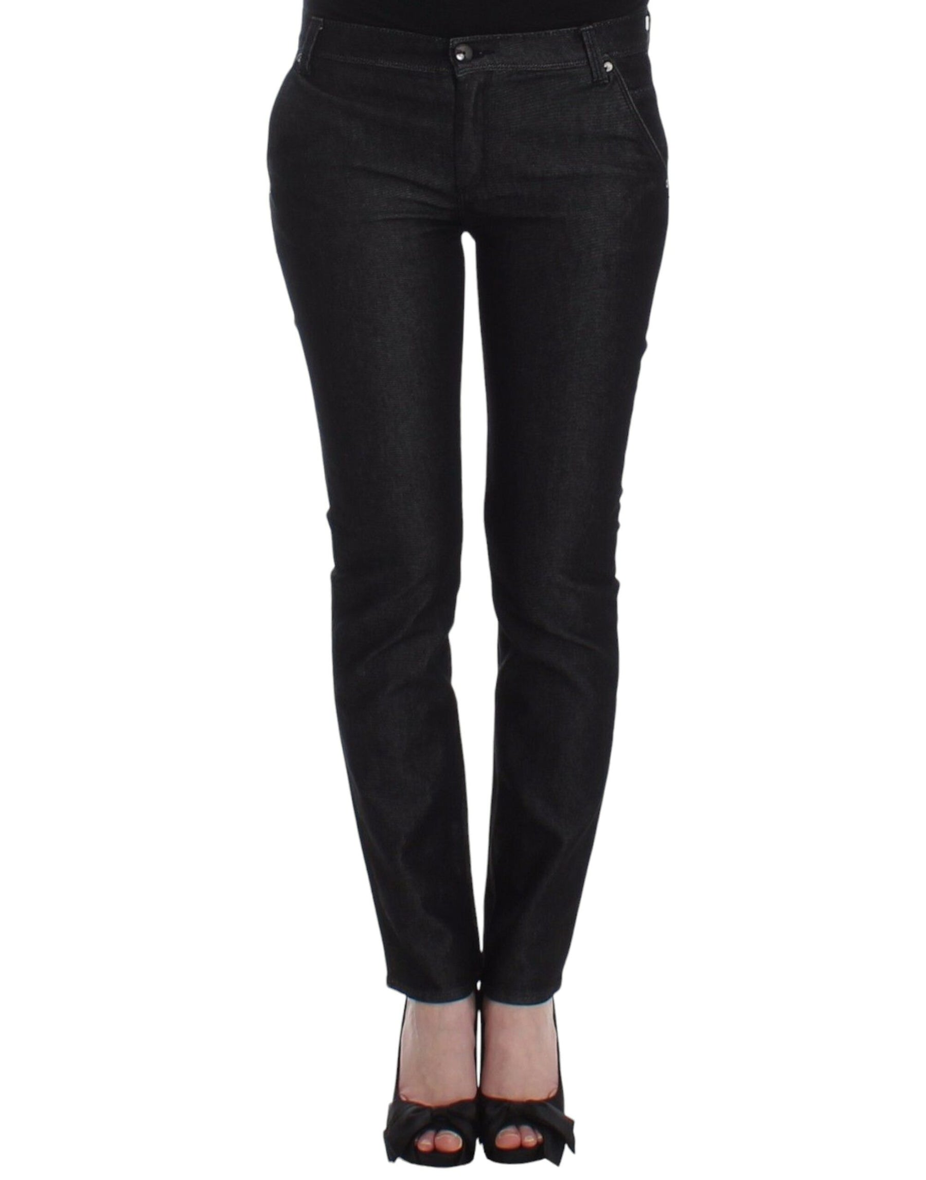 Ermanno Scervino Black Slim Jeans Denim Pants Skinny Leg Stretch | Regal Royce