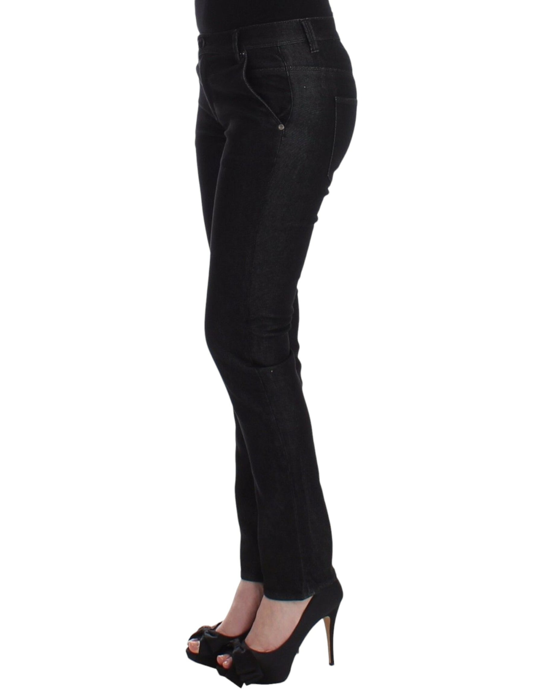 Ermanno Scervino Black Slim Jeans Denim Pants Skinny Leg Stretch | Regal Royce