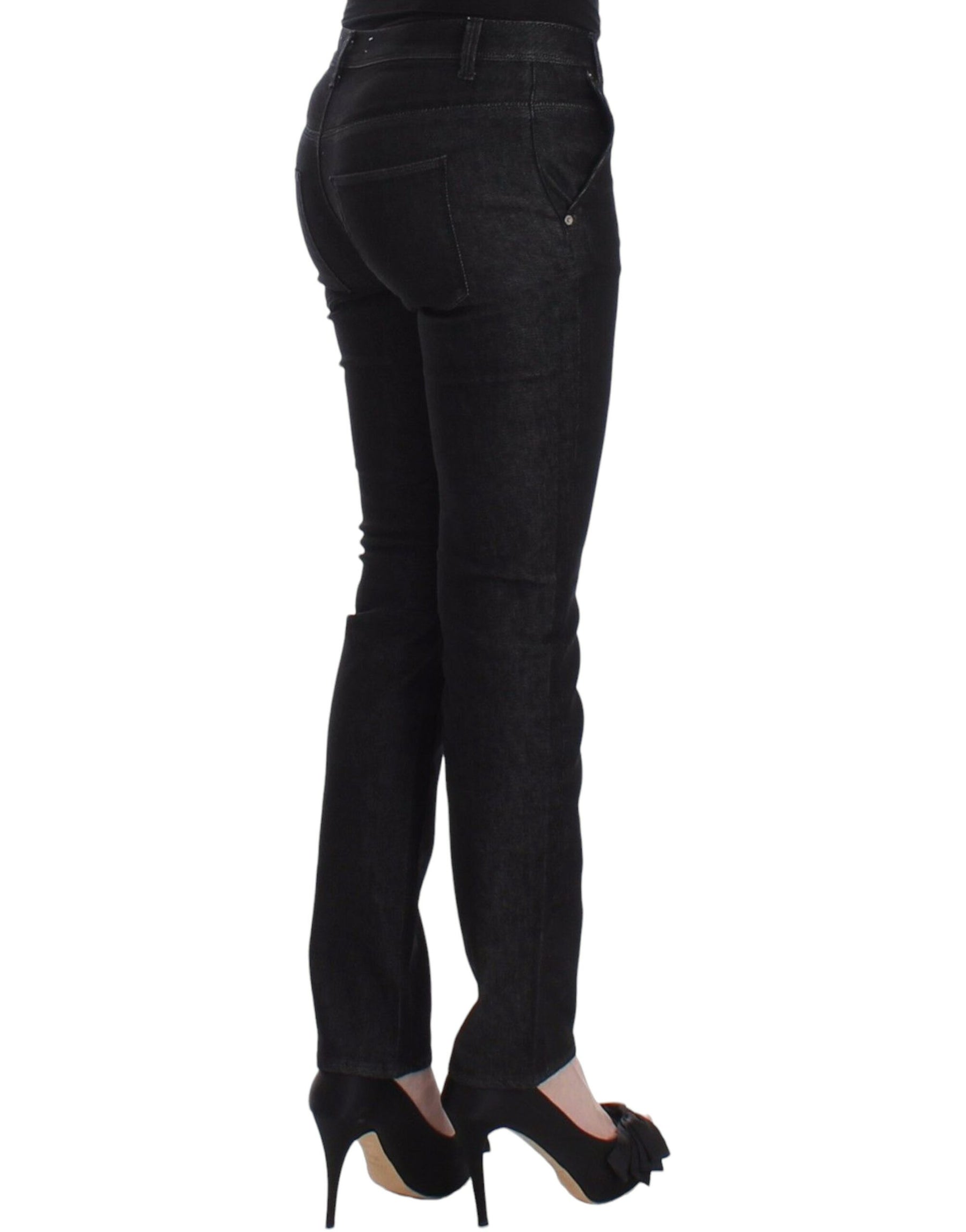 Ermanno Scervino Black Slim Jeans Denim Pants Skinny Leg Stretch | Regal Royce