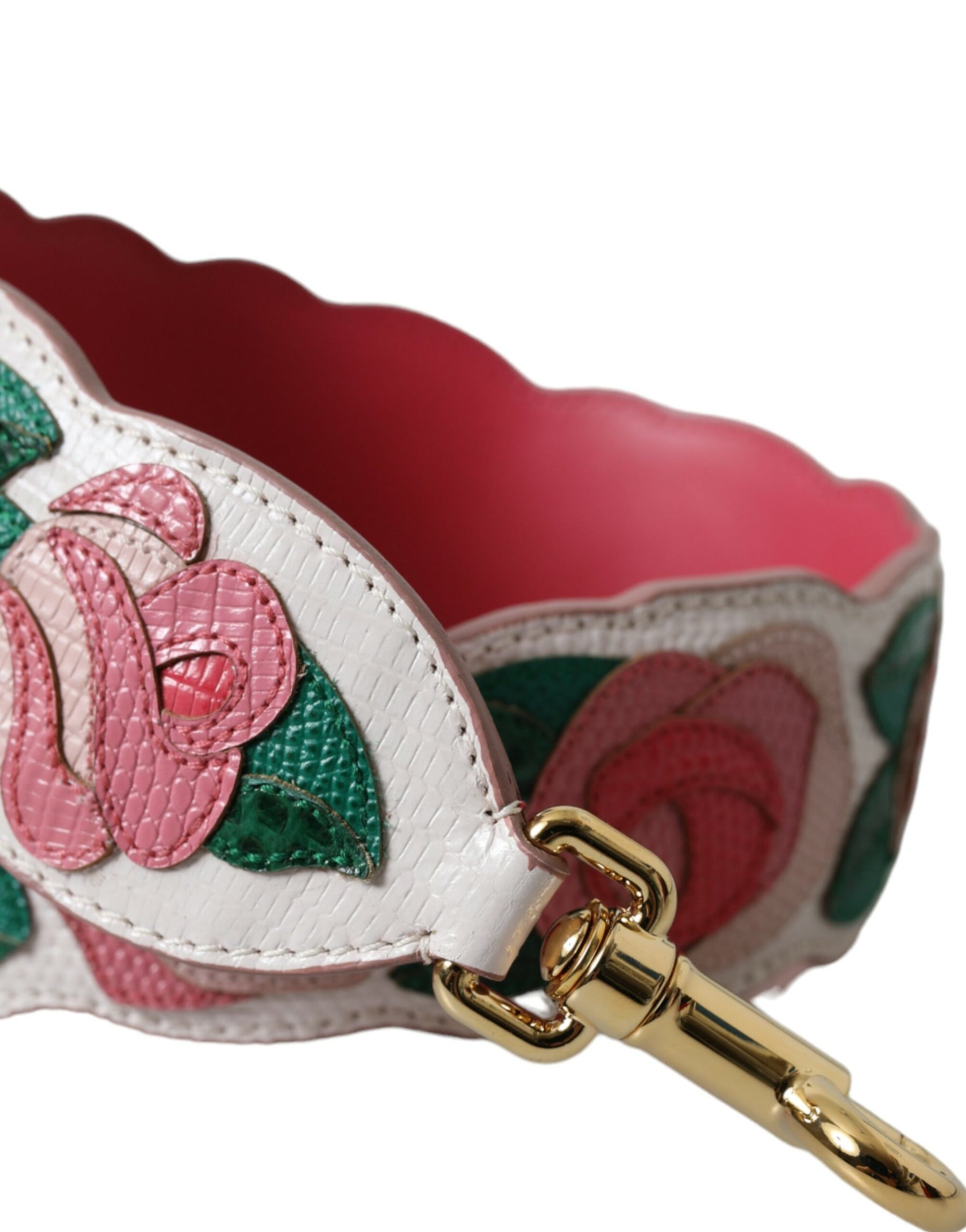 Dolce & Gabbana White Floral Leather Accessory Shoulder Strap | Regal Royce