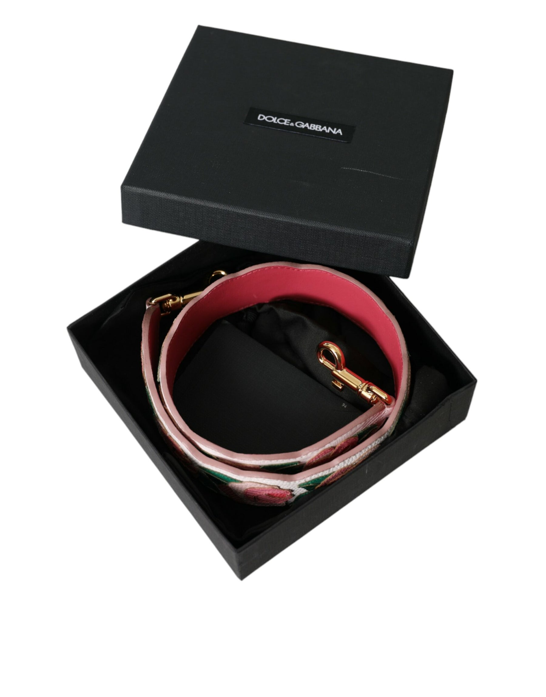 Dolce & Gabbana White Floral Leather Accessory Shoulder Strap | Regal Royce