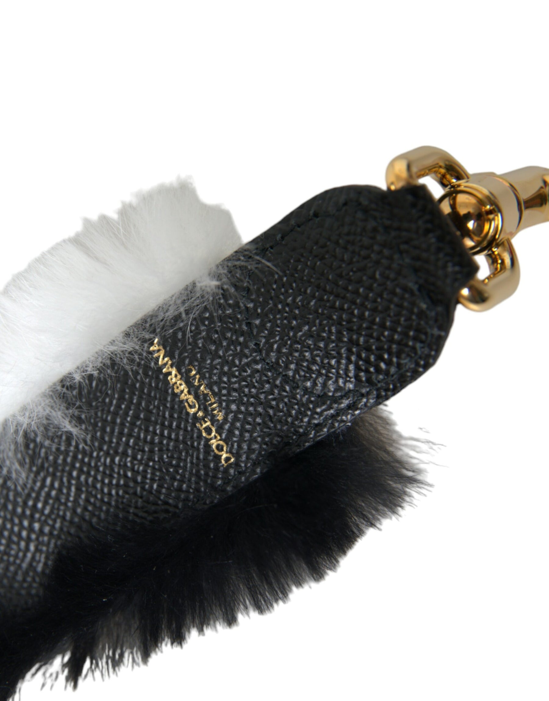 Dolce & Gabbana Black White Lapin Fur Accessory Shoulder Strap | Regal Royce