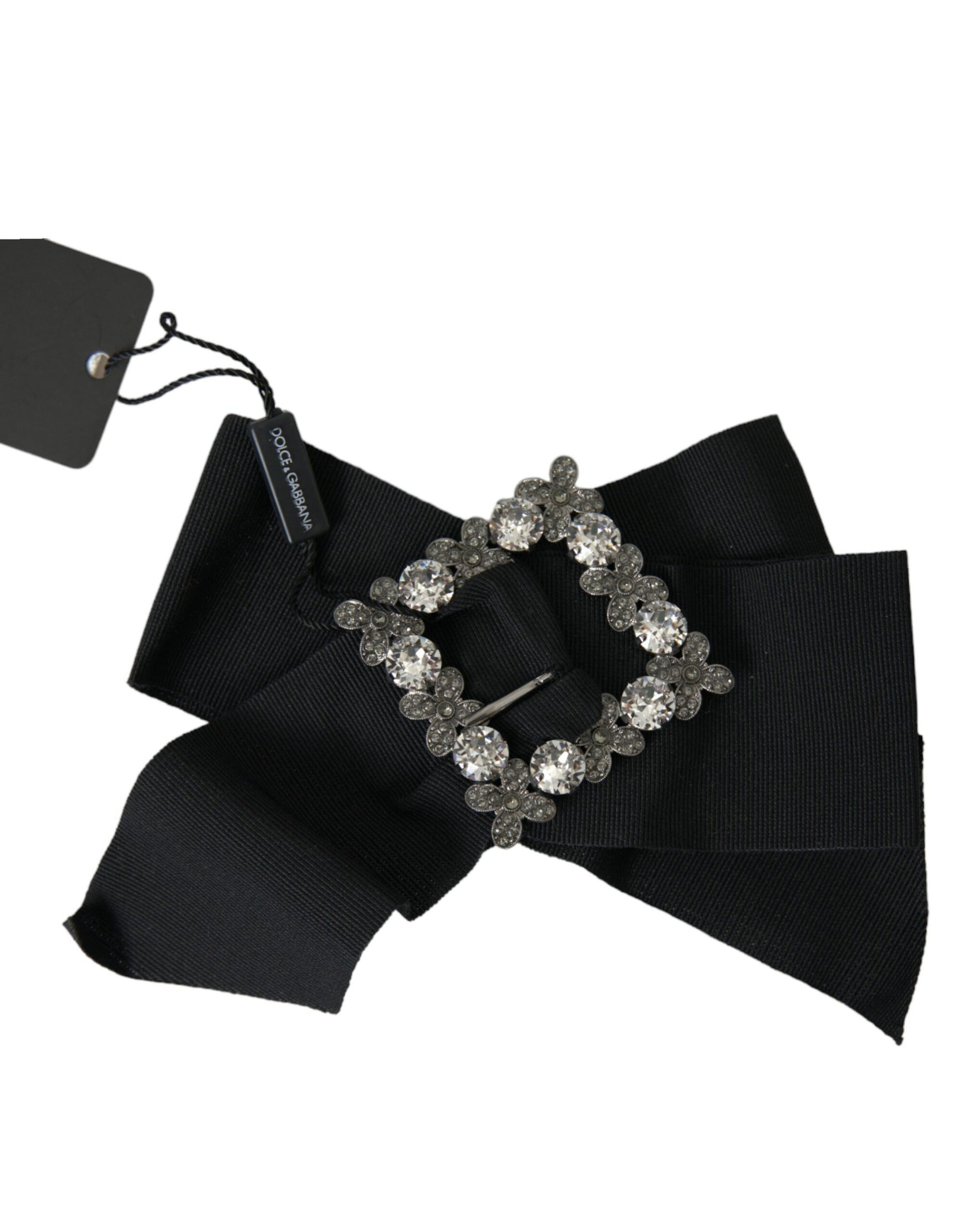 Dolce & Gabbana Black Swarovski Crystal Embellished Hair Clip | Regal Royce
