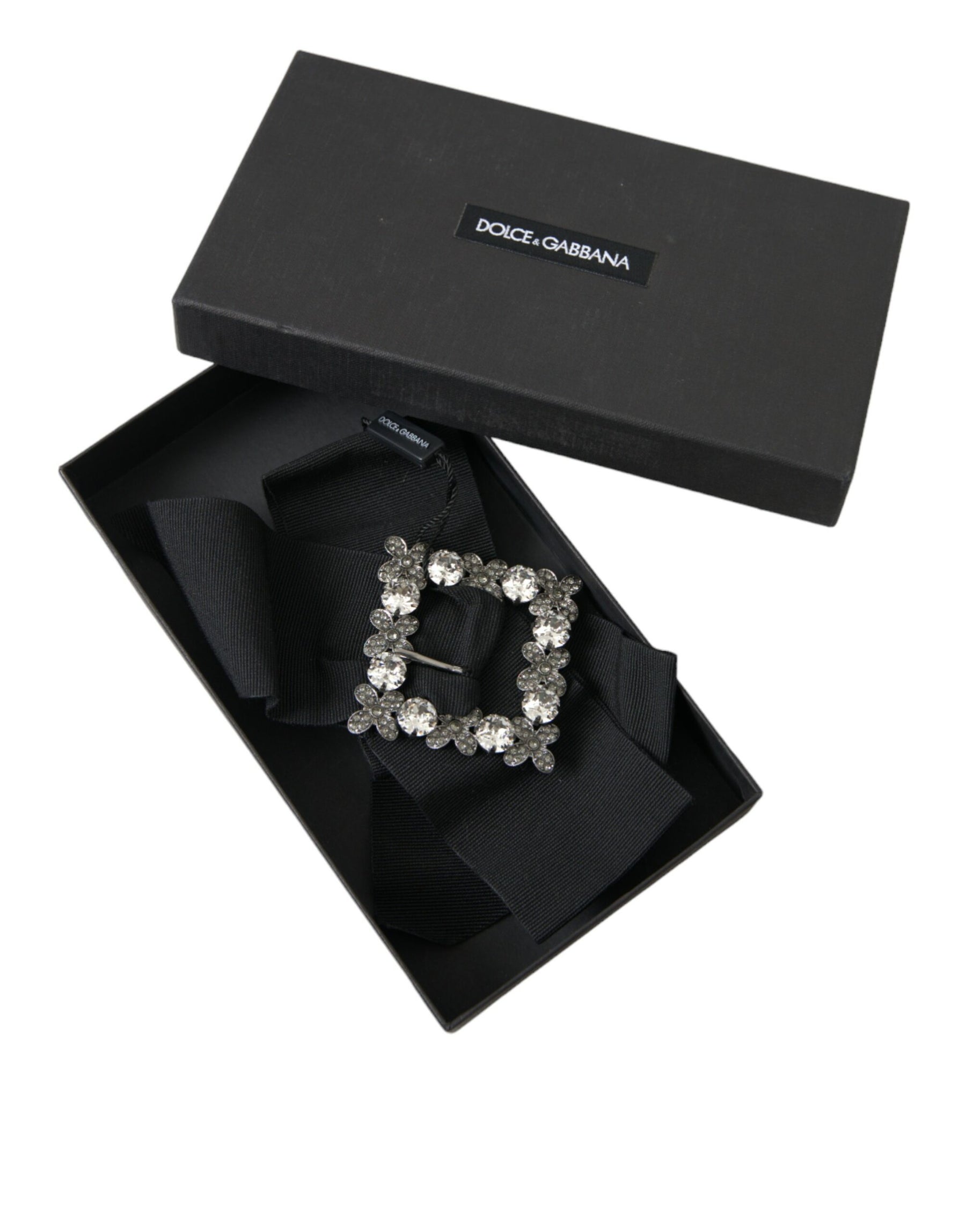 Dolce & Gabbana Black Swarovski Crystal Embellished Hair Clip | Regal Royce