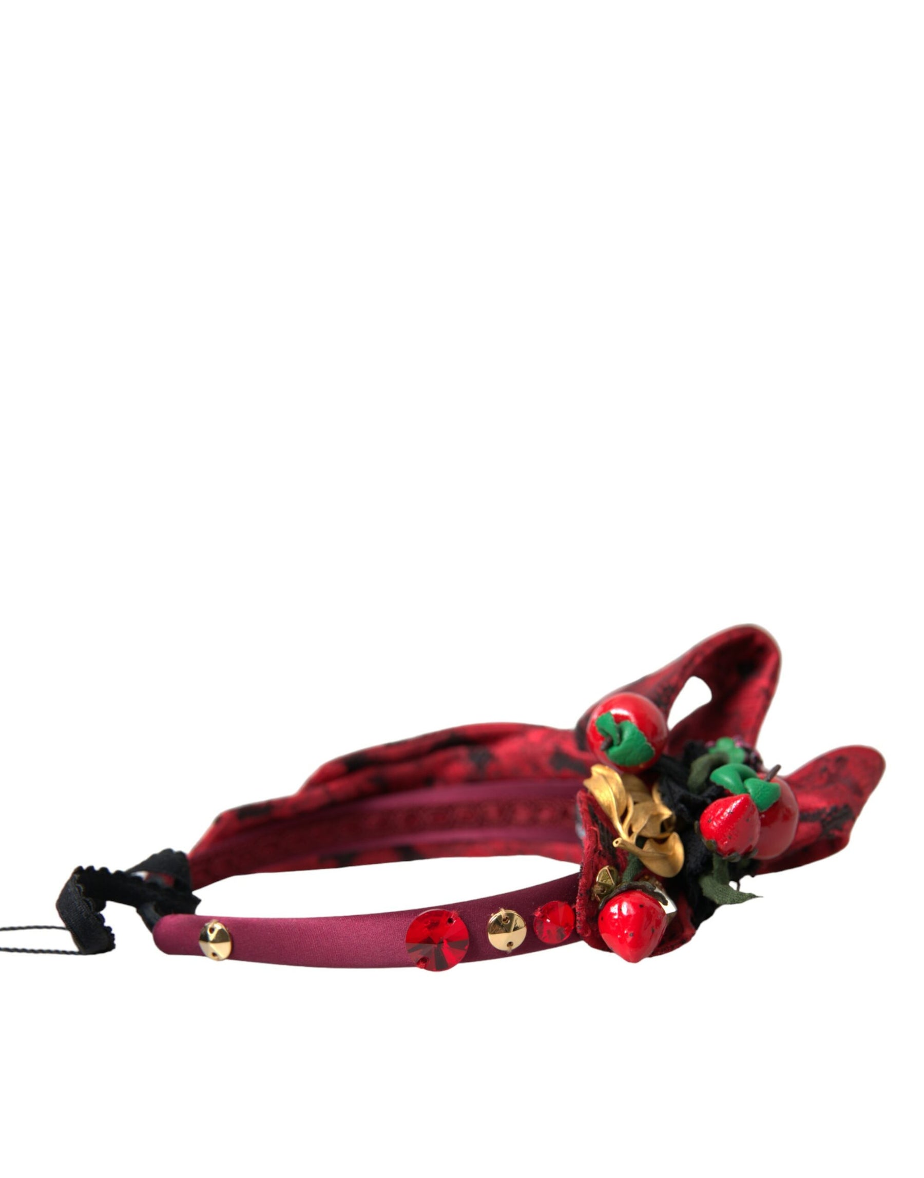 Dolce & Gabbana Red Cherry Sicily Embellished Women Hairband Diadem | Regal Royce