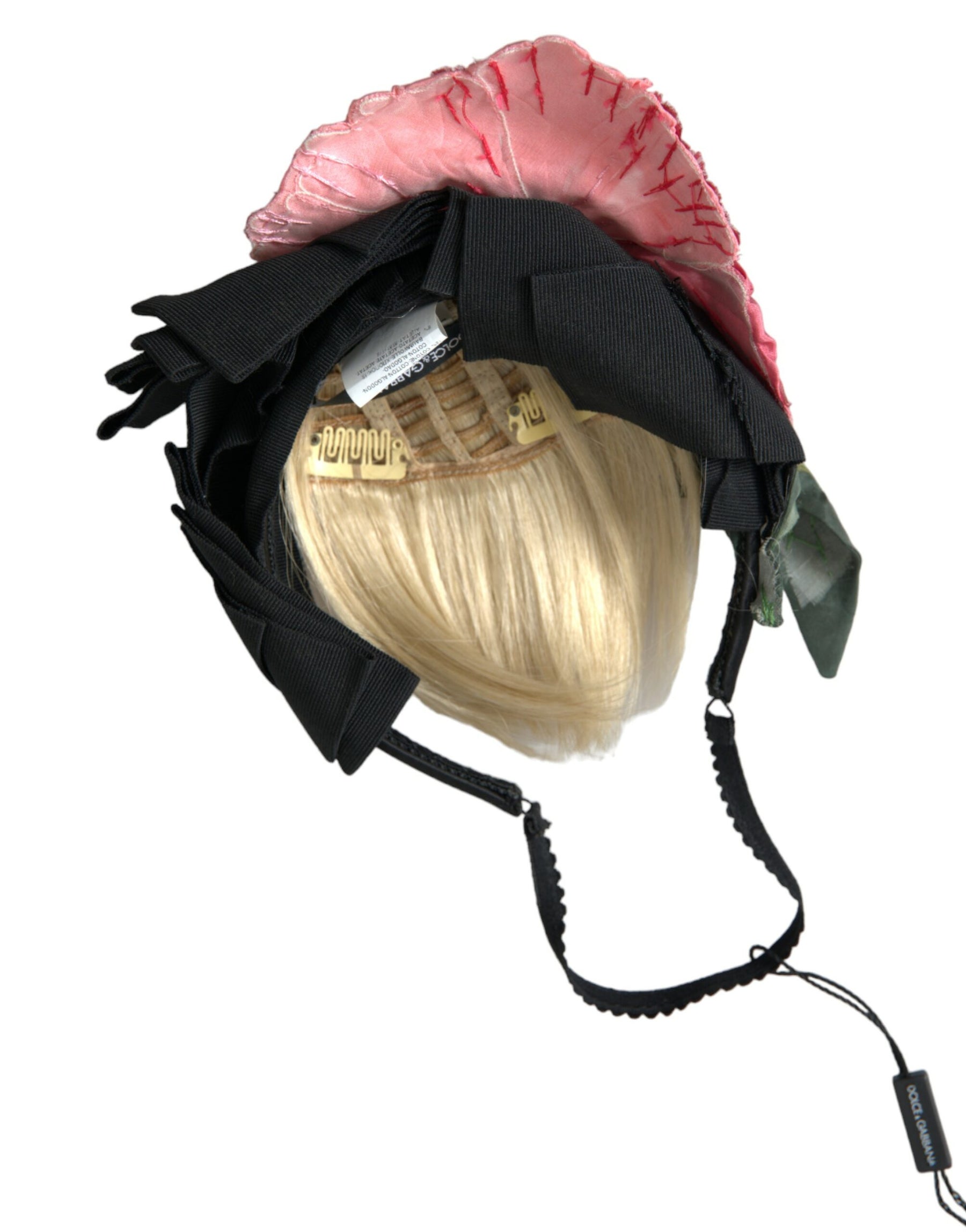 Dolce & Gabbana Black Viscose White Hair Parrucchiera Headband Diadem | Regal Royce