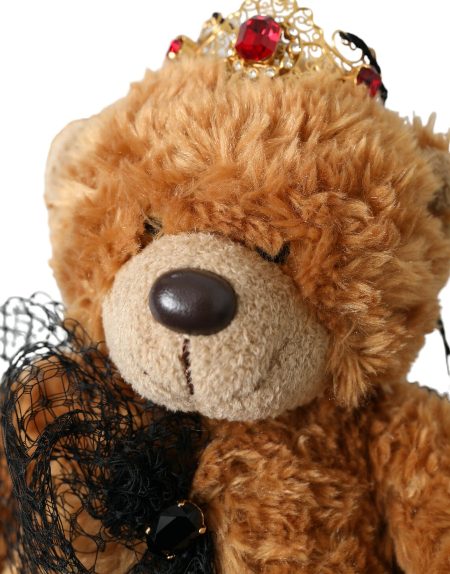 Dolce & Gabbana Brown Teddy Bear Gold Crystal Crown Hair Band Diadem | Regal Royce