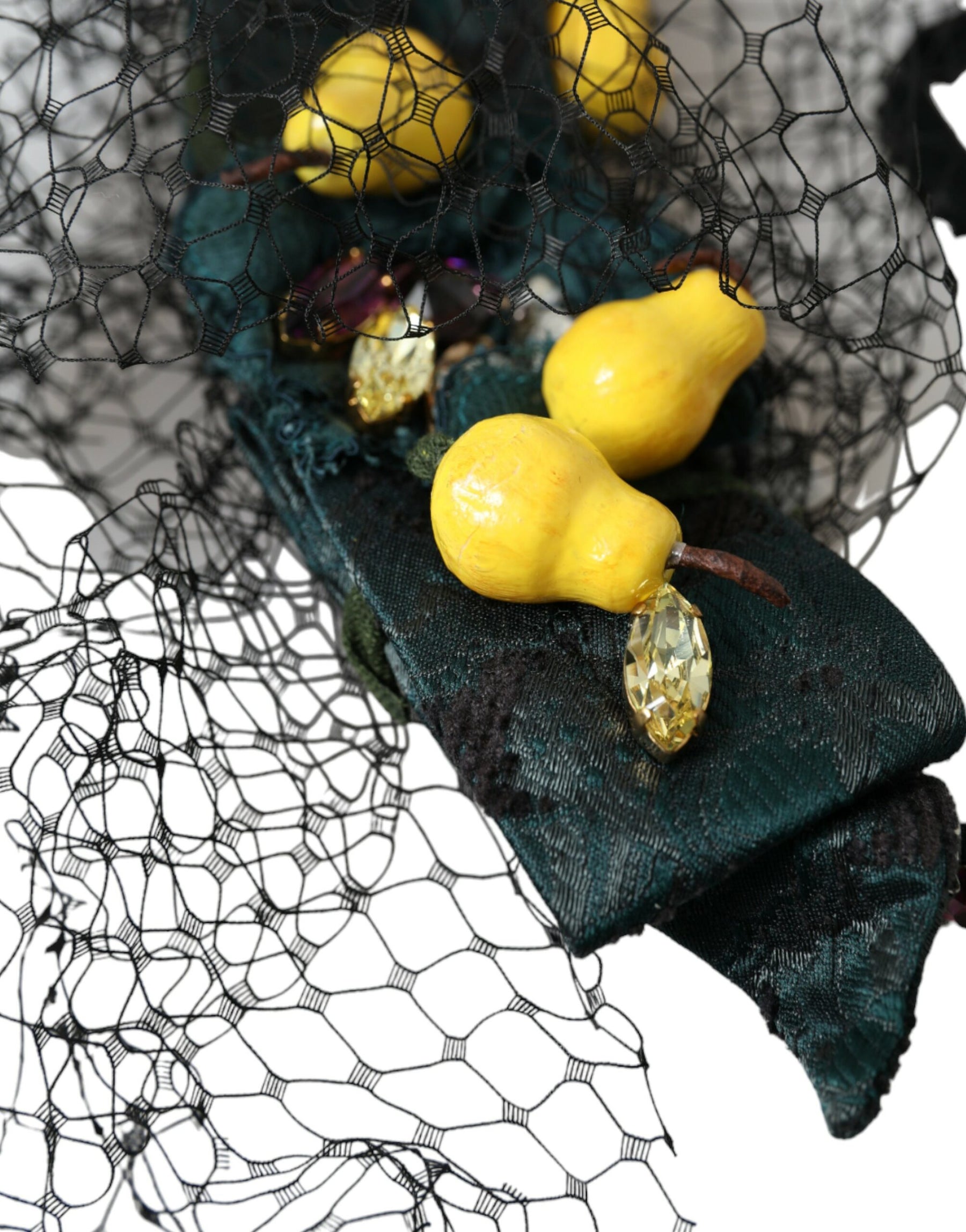 Dolce & Gabbana Black Lemons Sicily Purple Crystal Net Headband Diadem | Regal Royce