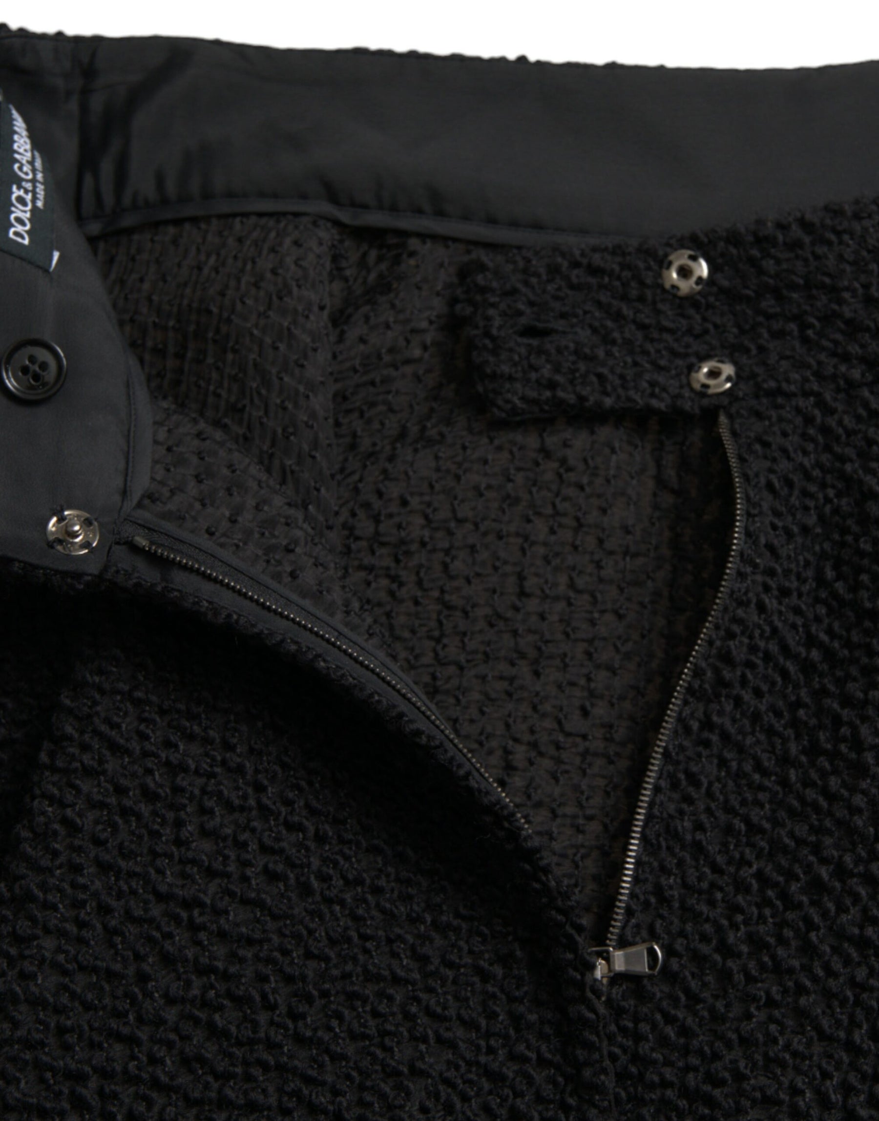 Dolce & Gabbana Black High Waist A-line Knee Length Skirt | Regal Royce