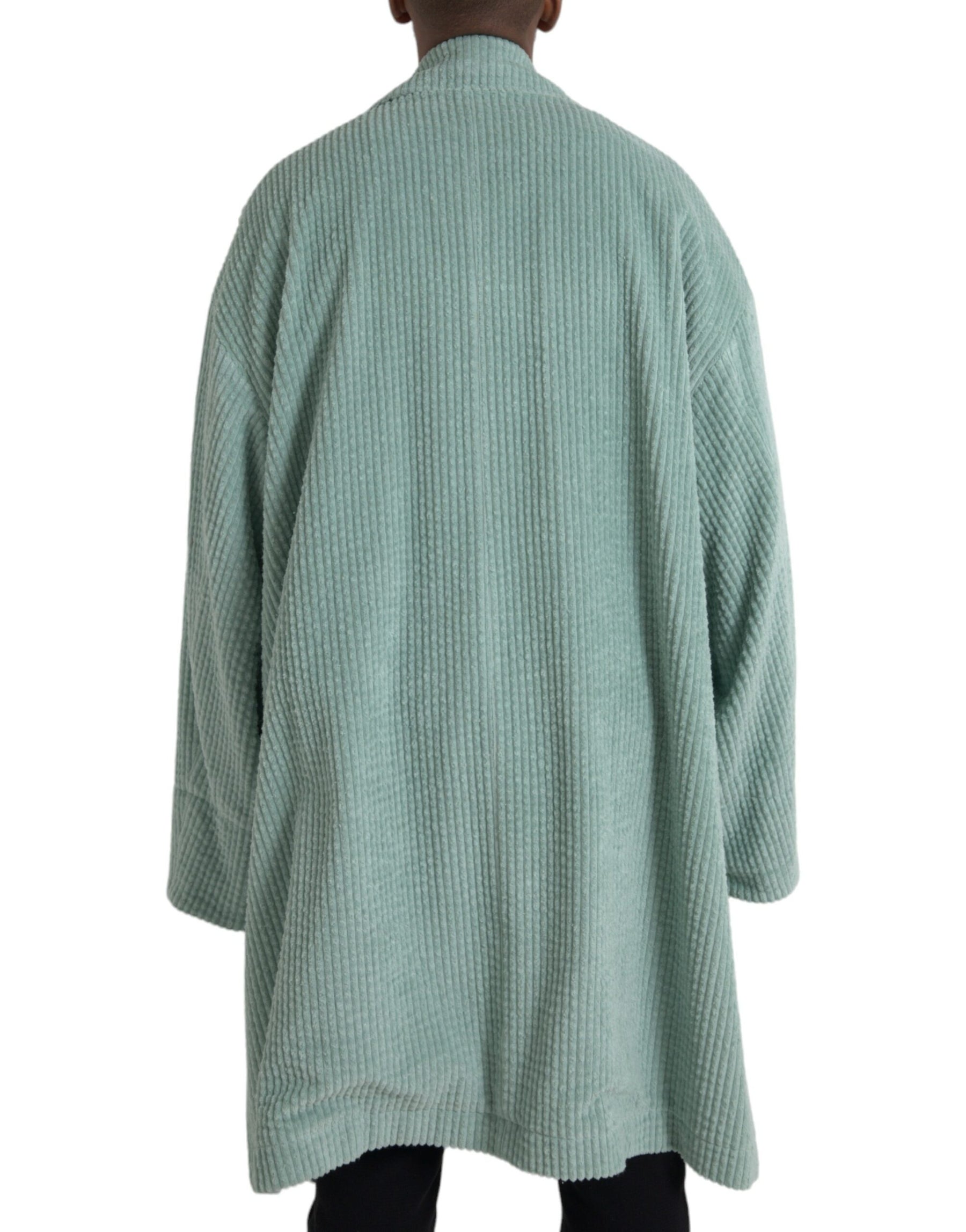 Dolce & Gabbana Blue Double Breasted Corduroy Cotton Jacket | Regal Royce