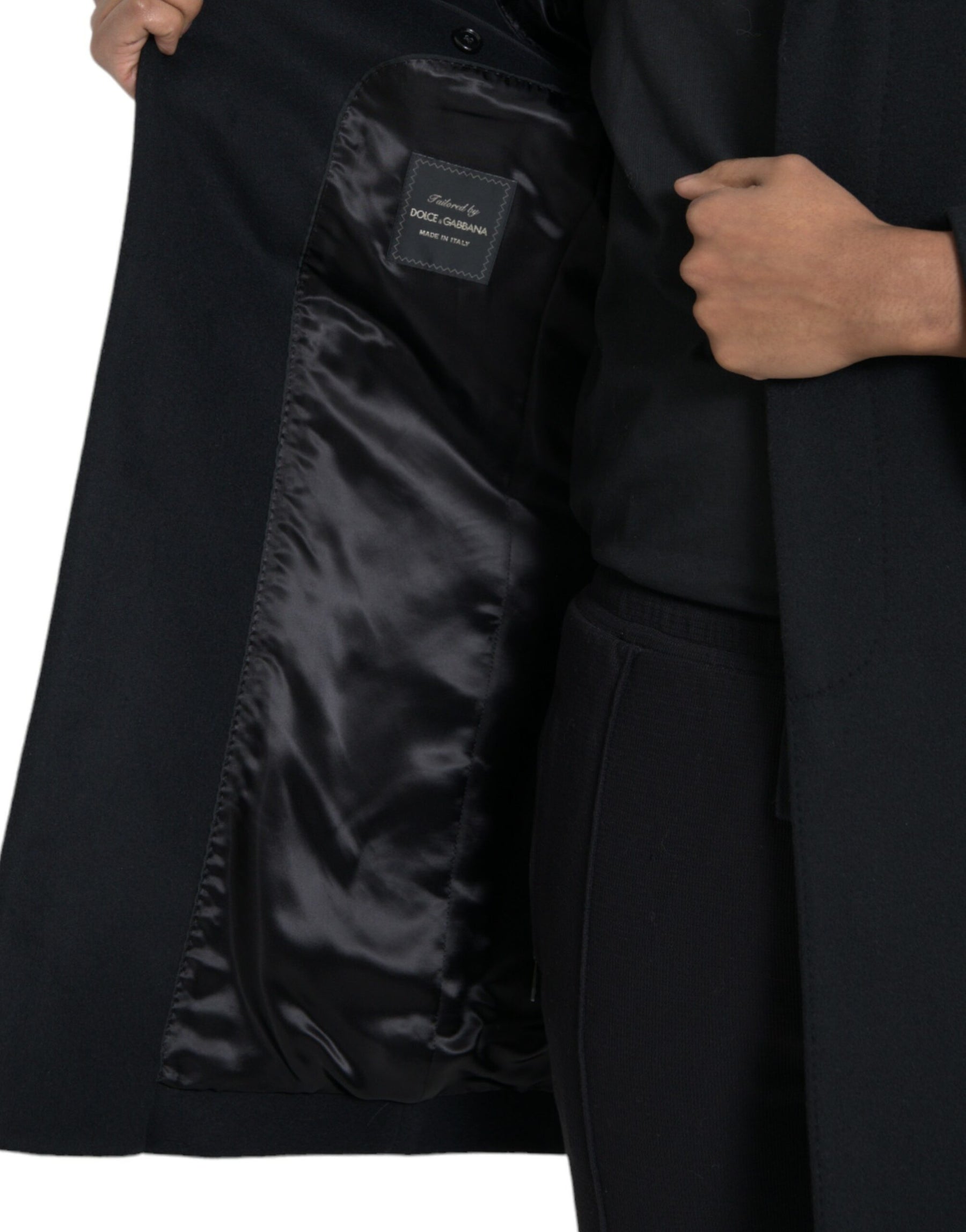 Dolce & Gabbana Black Single Breasted Trench Coat Jacket | Regal Royce