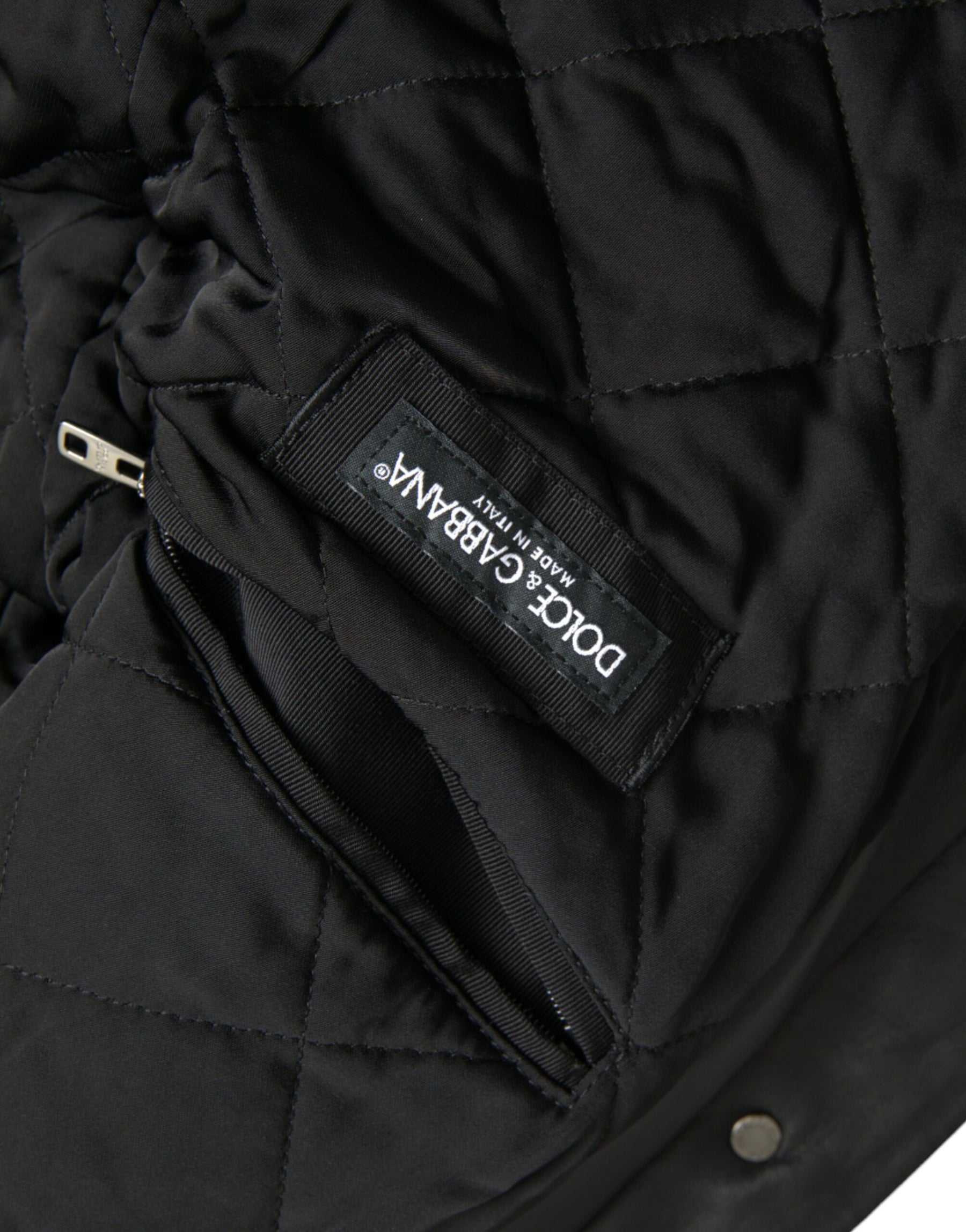 Dolce & Gabbana Black Leather Fur Collar Biker Coat Jacket | Regal Royce