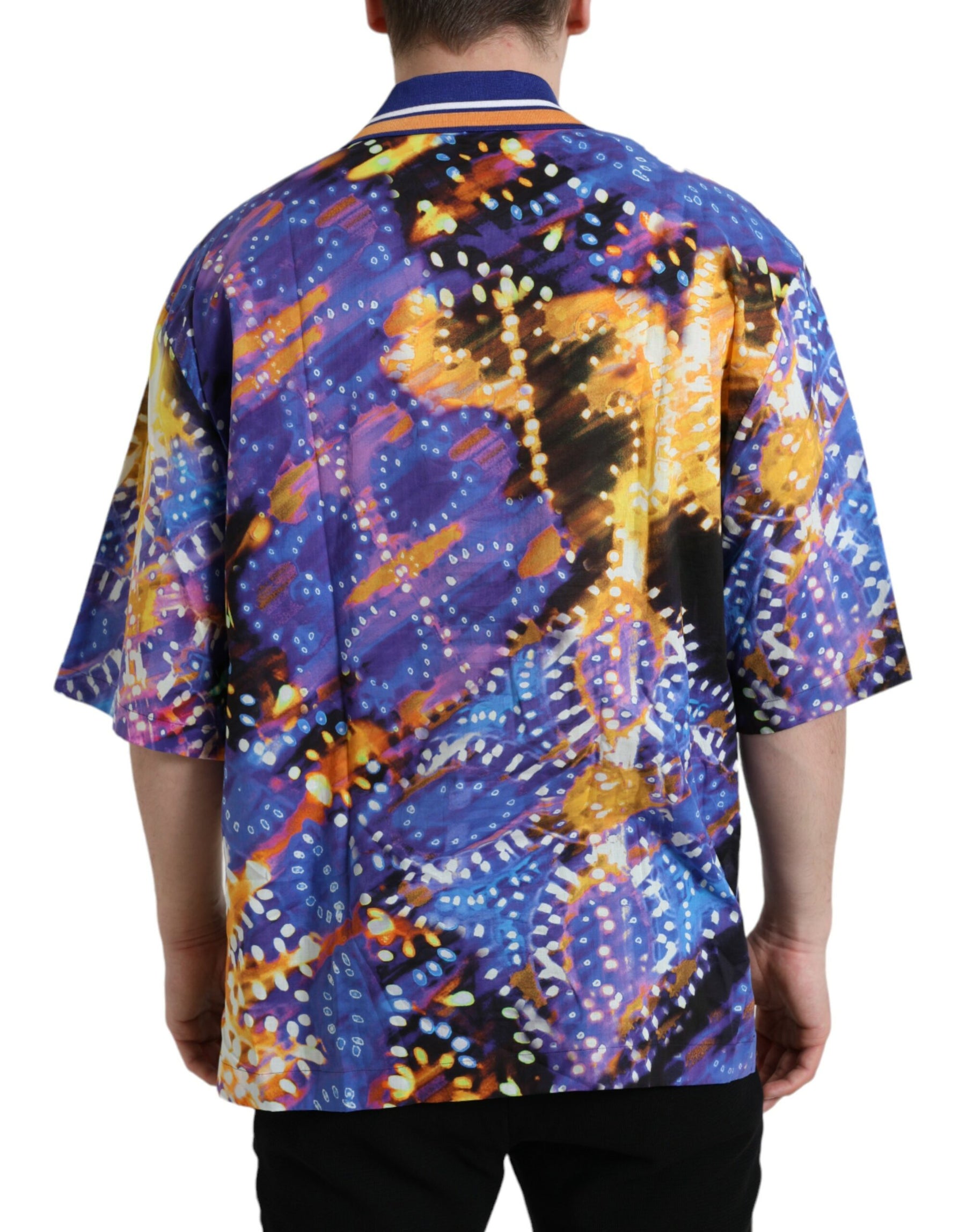 Dolce & Gabbana Multicolor Luminarie Print Cotton Casual Shirt | Regal Royce