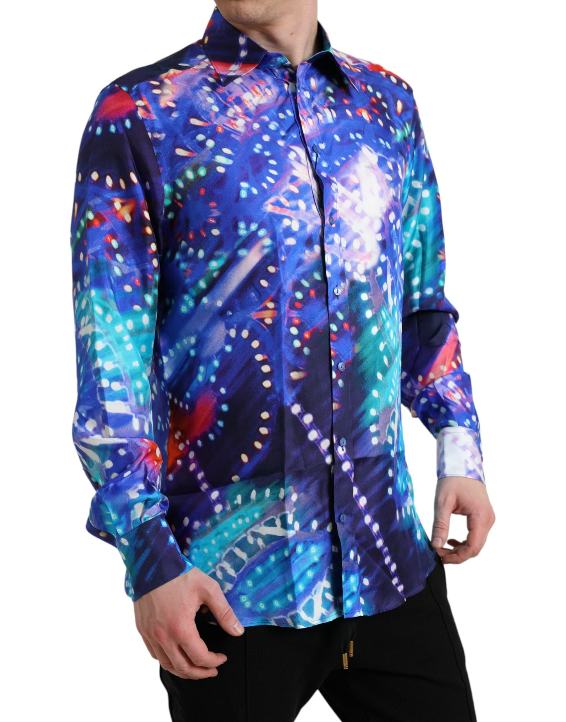 Dolce & Gabbana Purple Luminarie Silk Slim MARTINI Shirt | Regal Royce