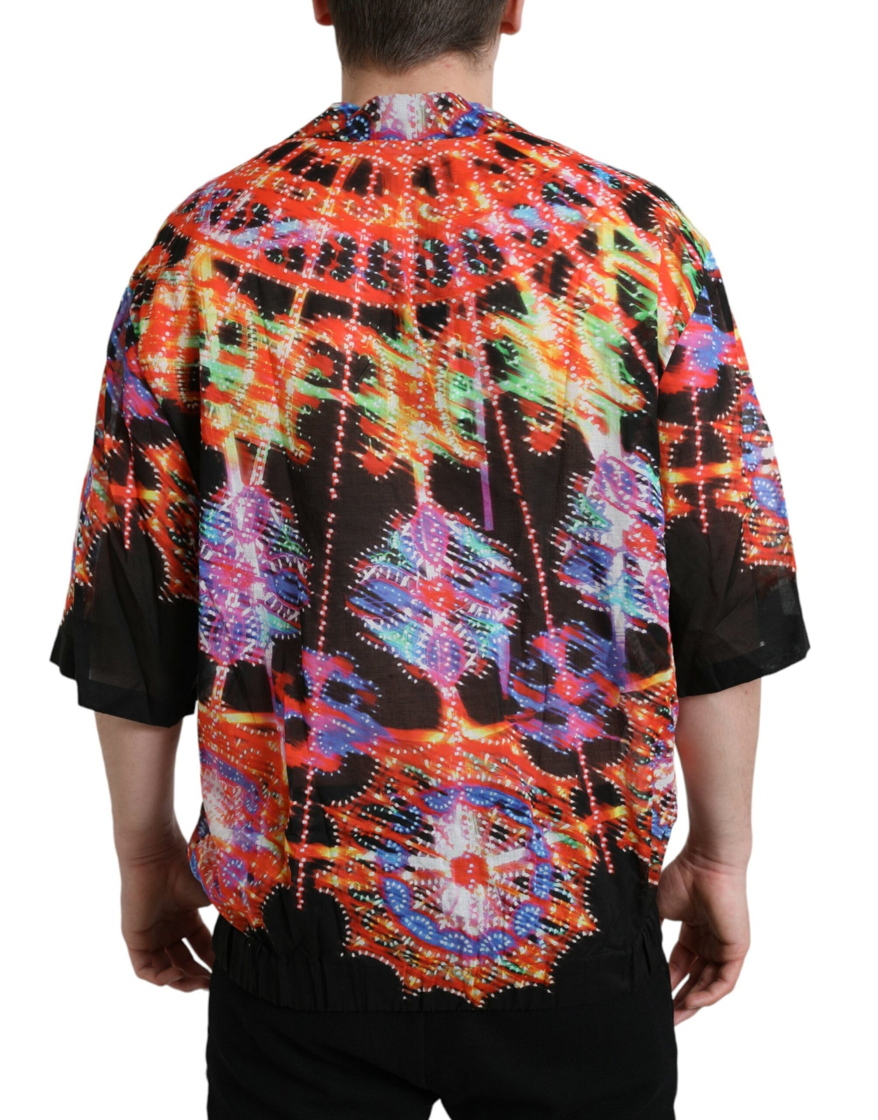 Dolce & Gabbana Multicolor Luminarie Print Cotton T-shirt | Regal Royce