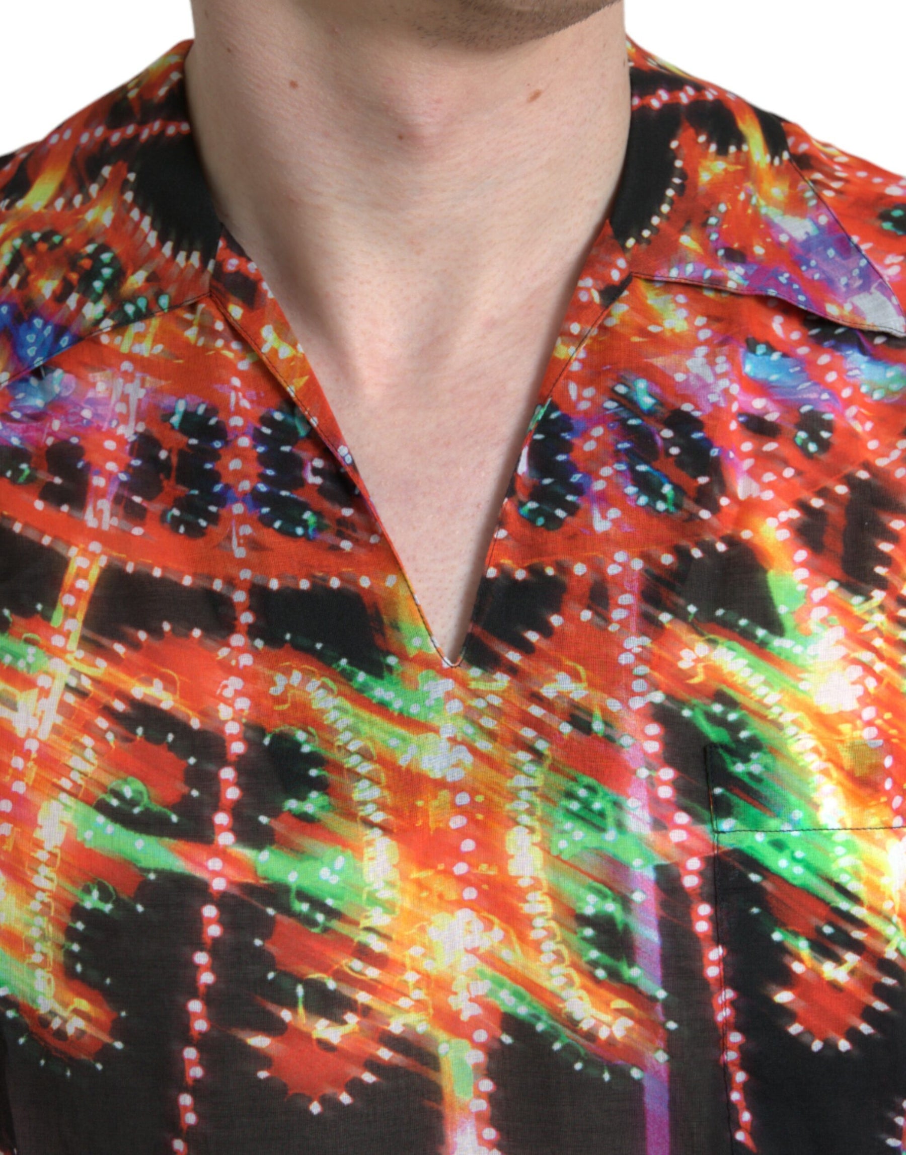 Dolce & Gabbana Multicolor Luminarie Print Cotton T-shirt | Regal Royce