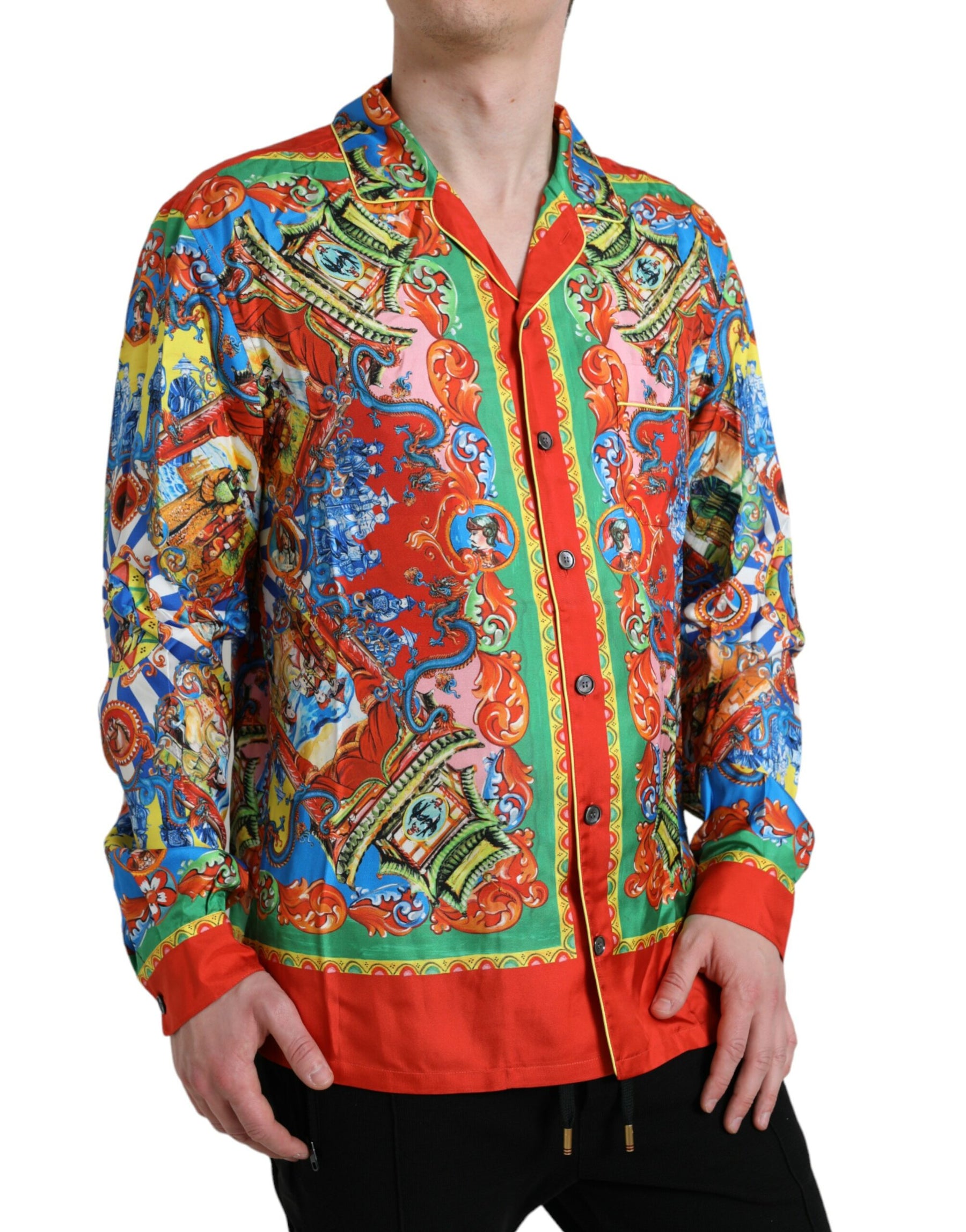 Dolce & Gabbana Multicolor Patterned Button Down Casual Shirt | Regal Royce