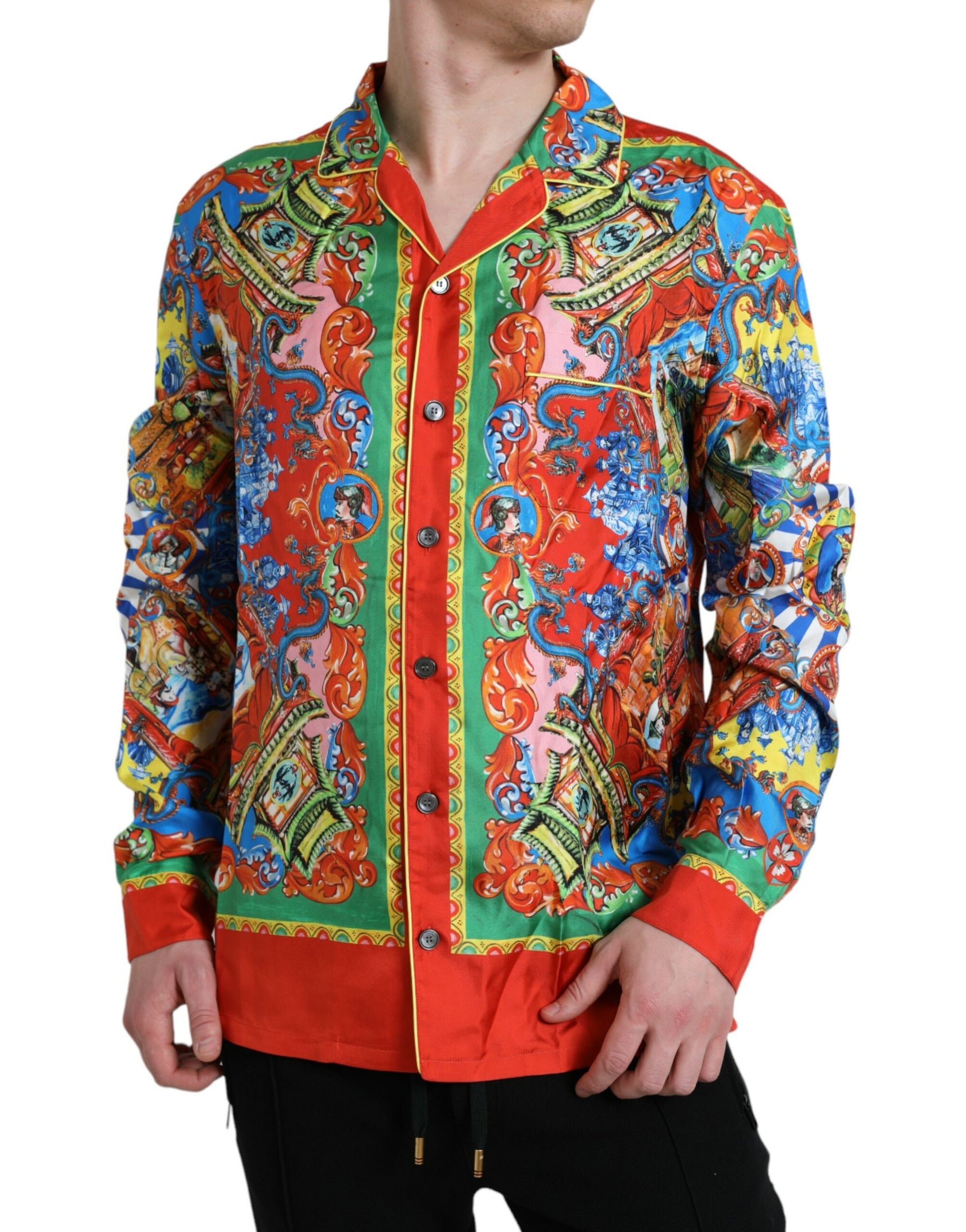 Dolce & Gabbana Multicolor Patterned Button Down Casual Shirt | Regal Royce