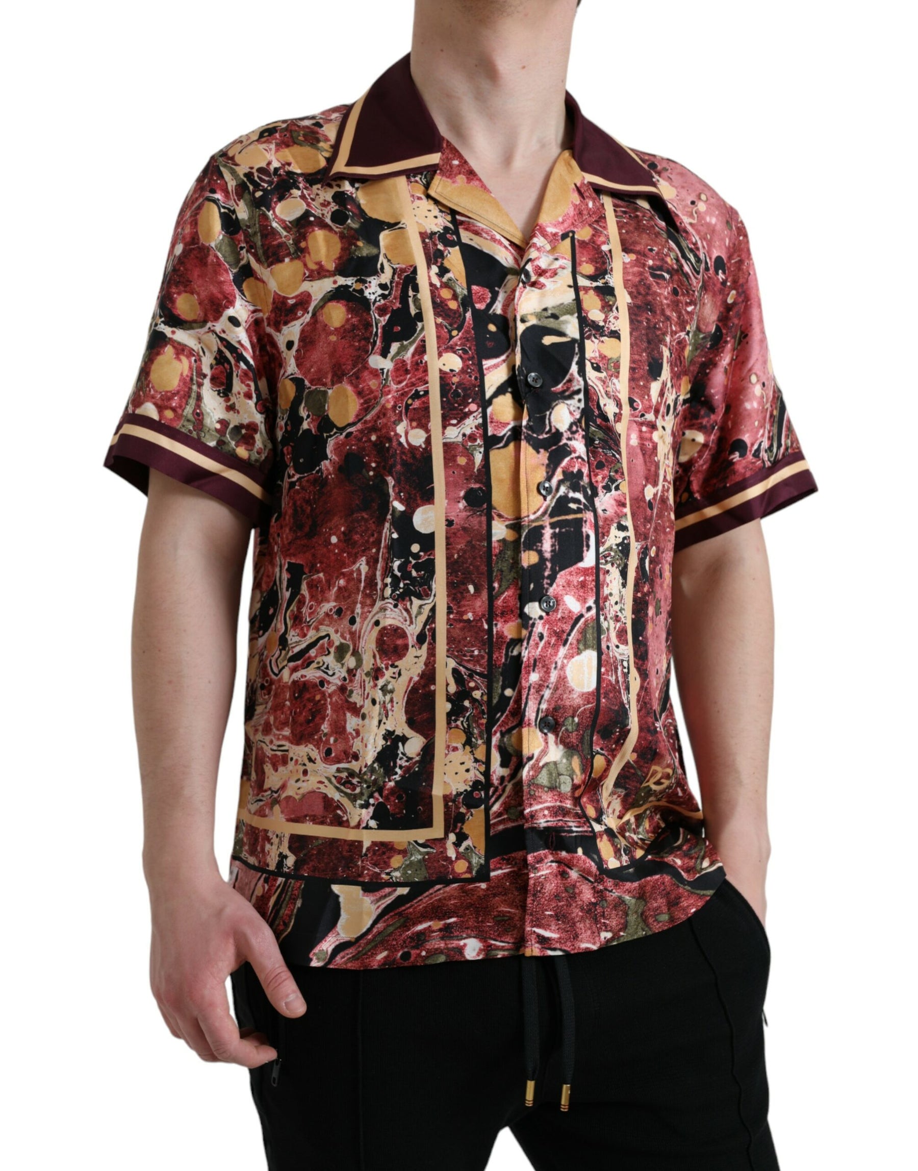 Dolce & Gabbana Multicolor Button Down Silk Shirt | Regal Royce