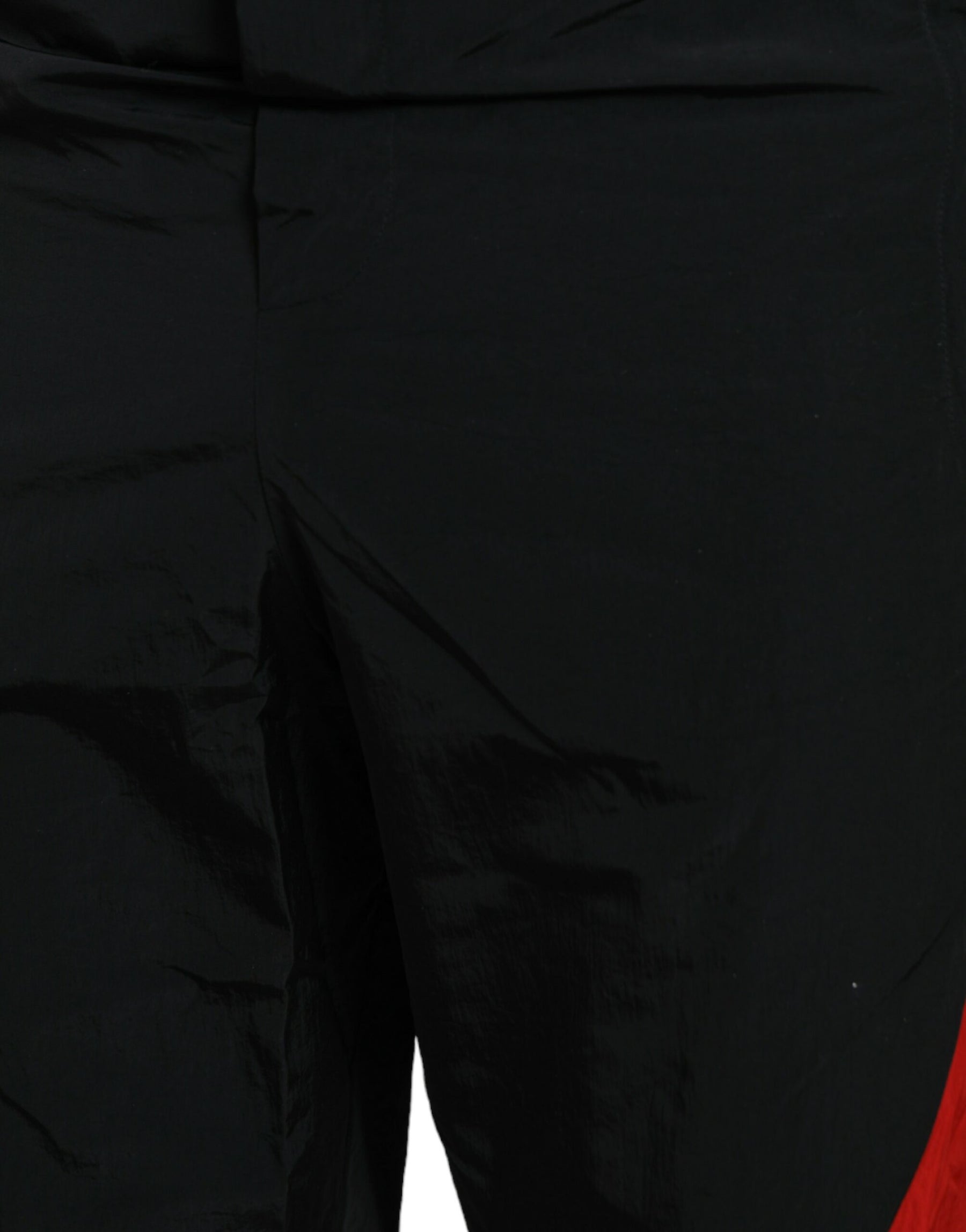 Dolce & Gabbana Black Red Leopard Print Nylon Jogger Pants | Regal Royce