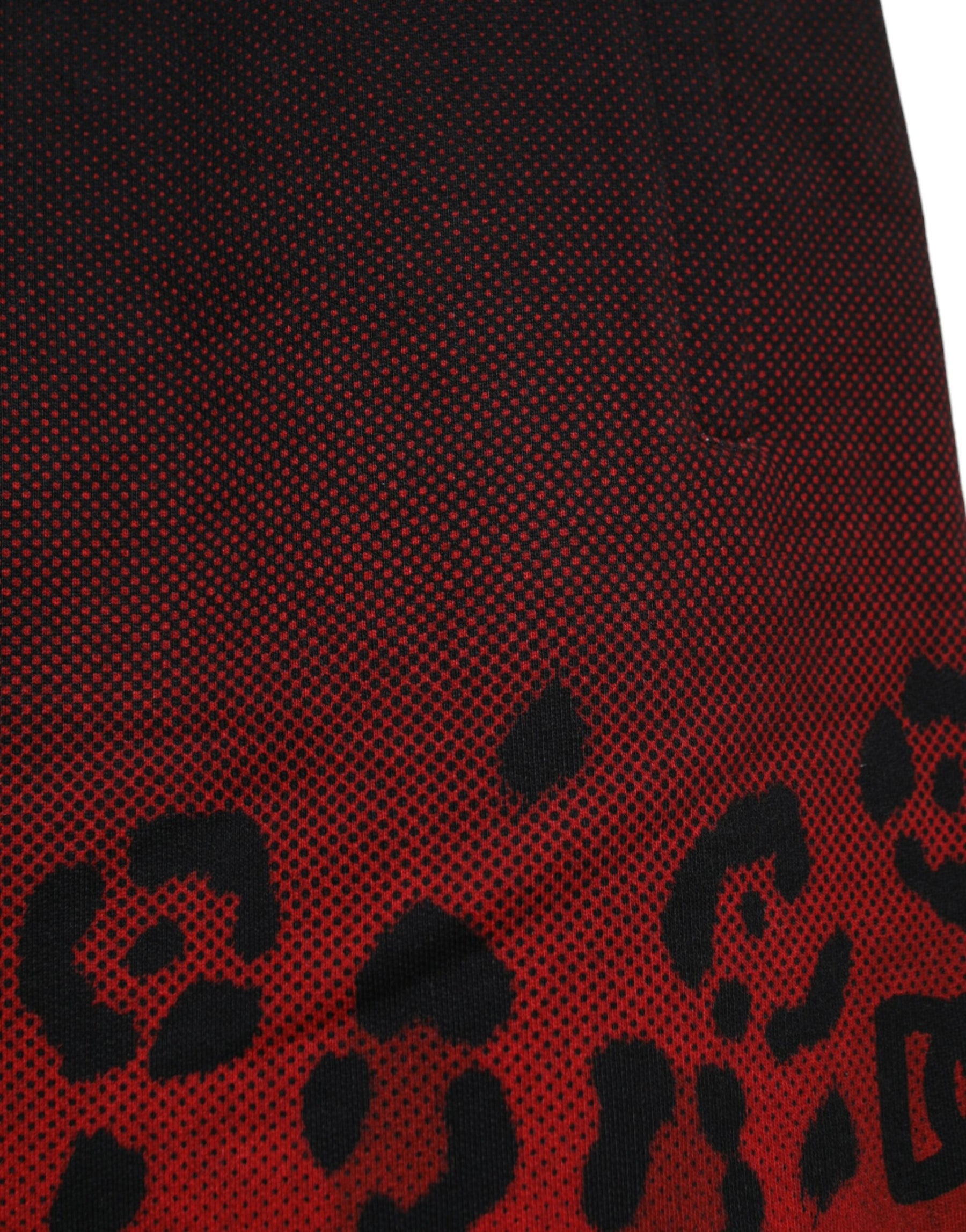 Dolce & Gabbana Red Leopard Print Cotton Bermuda Shorts | Regal Royce