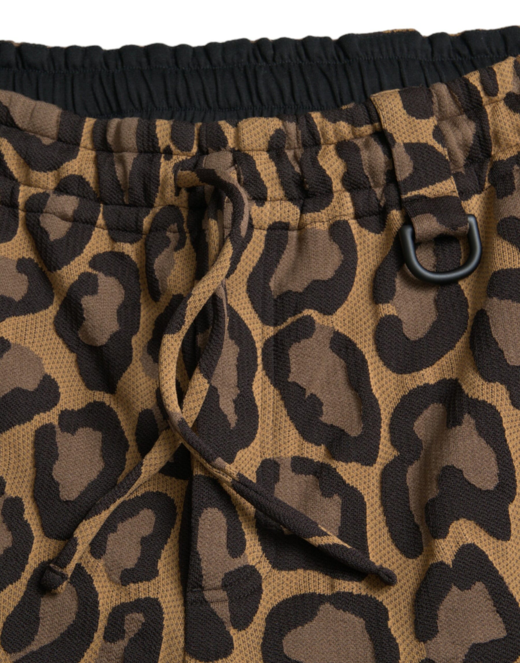 Dolce & Gabbana Brown Leopard Print Polyester Jogger Pants | Regal Royce