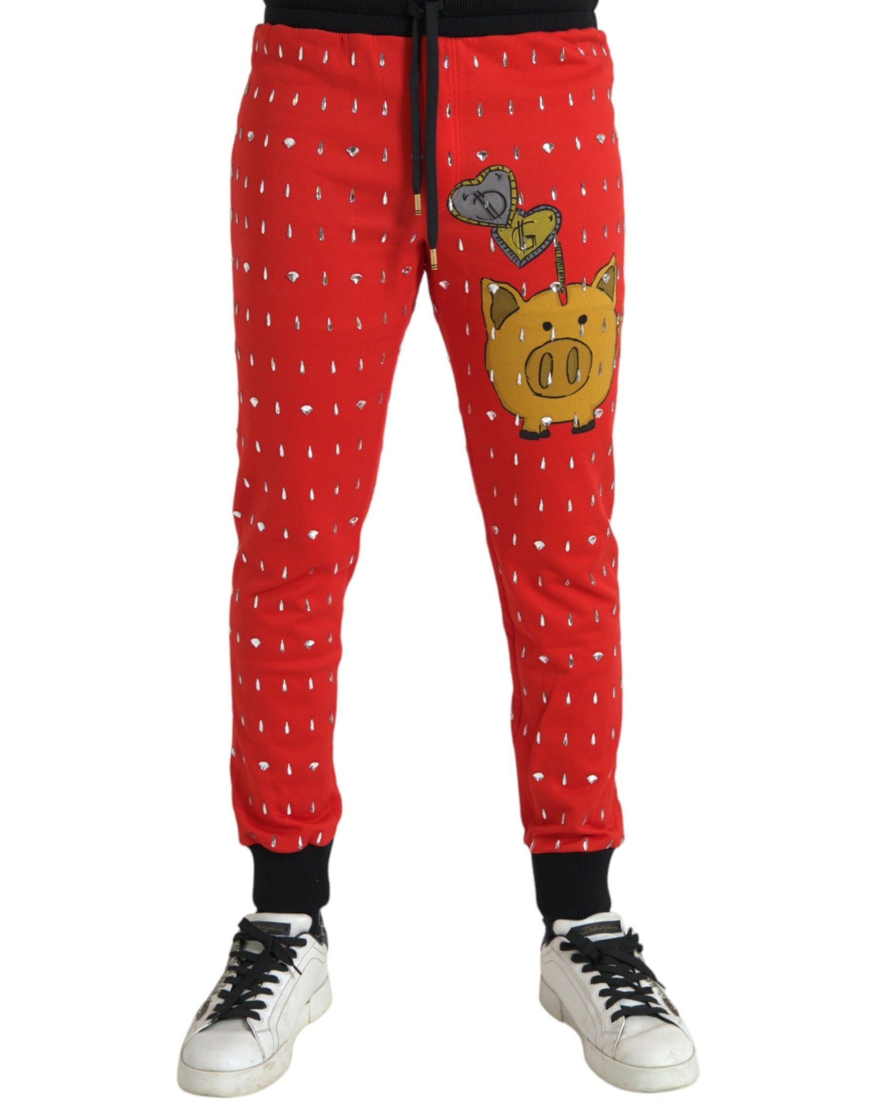 Dolce & Gabbana Red Year Of The Pig Jogger Sweatpants Pants | Regal Royce