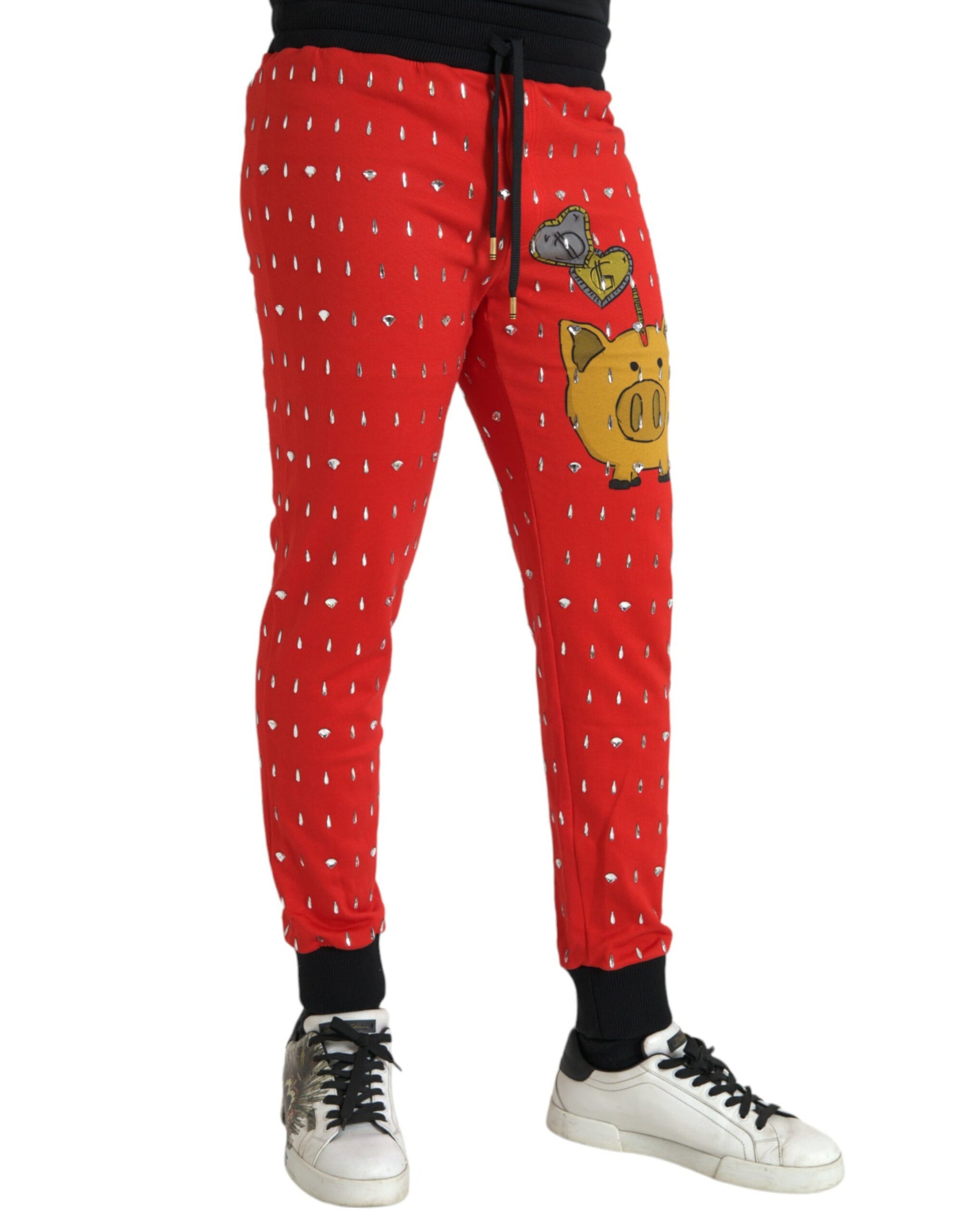Dolce & Gabbana Red Year Of The Pig Jogger Sweatpants Pants | Regal Royce