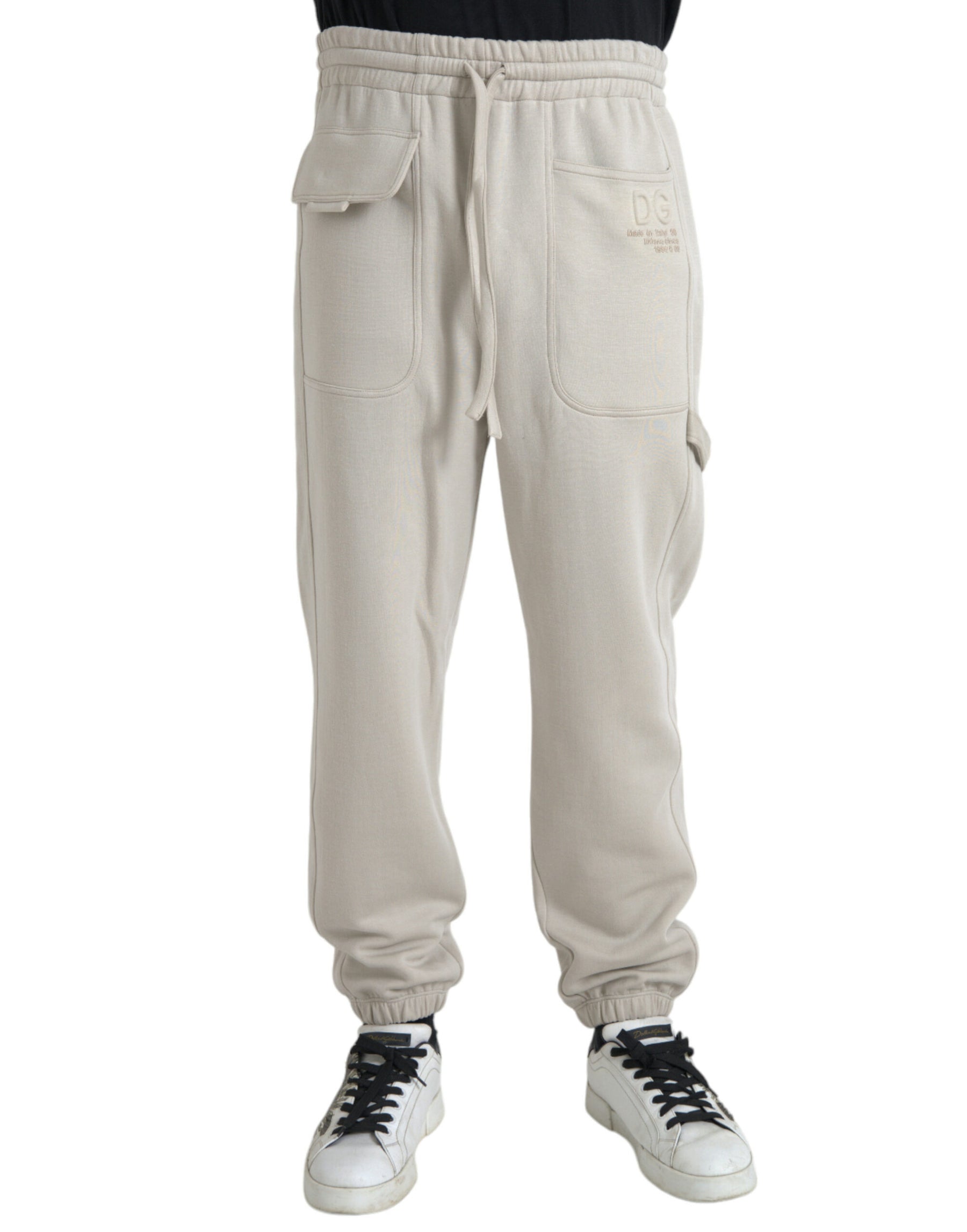 Dolce & Gabbana Off White Viscose Cargo Jogger Sweatpants Pants | Regal Royce