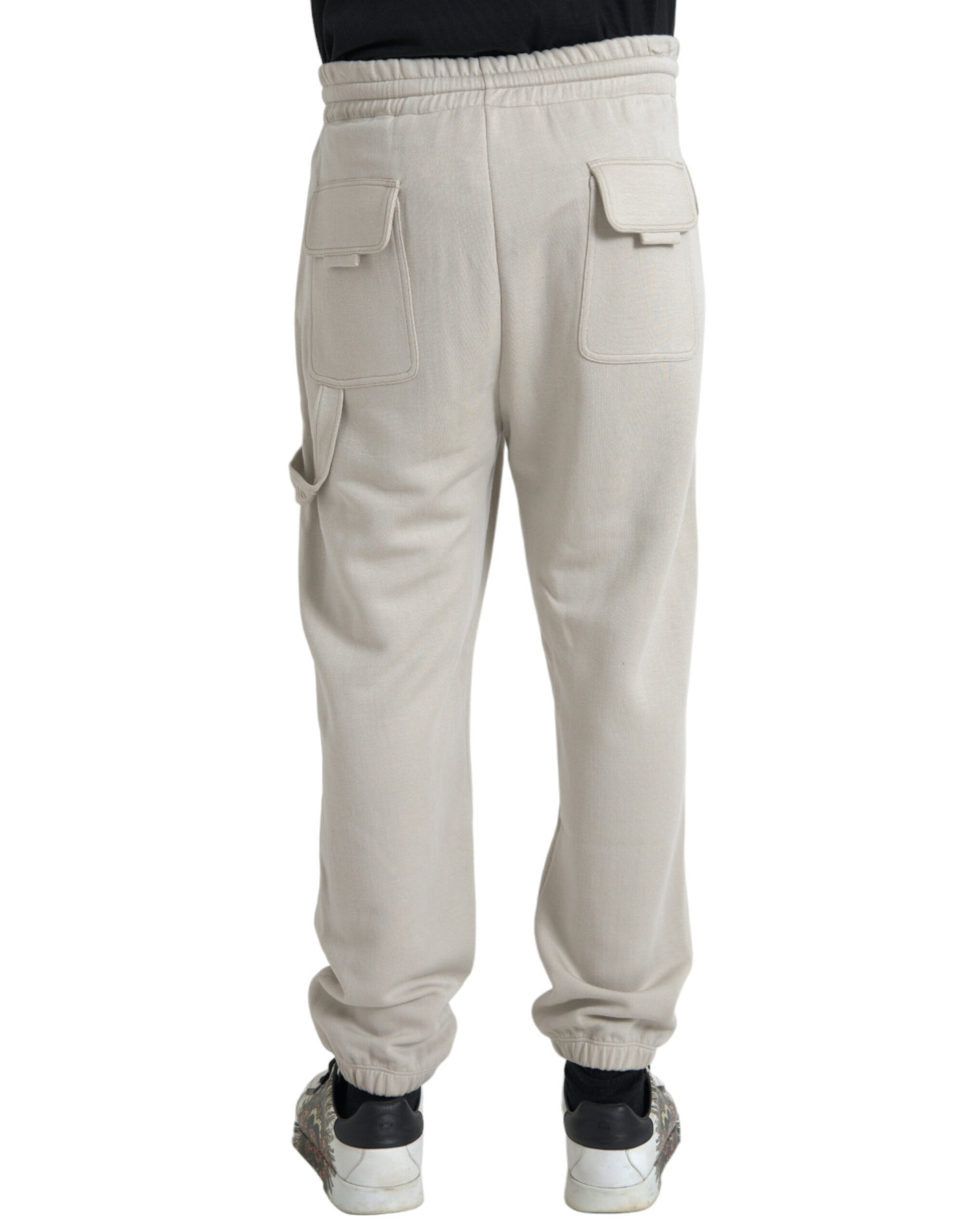 Dolce & Gabbana Off White Viscose Cargo Jogger Sweatpants Pants | Regal Royce