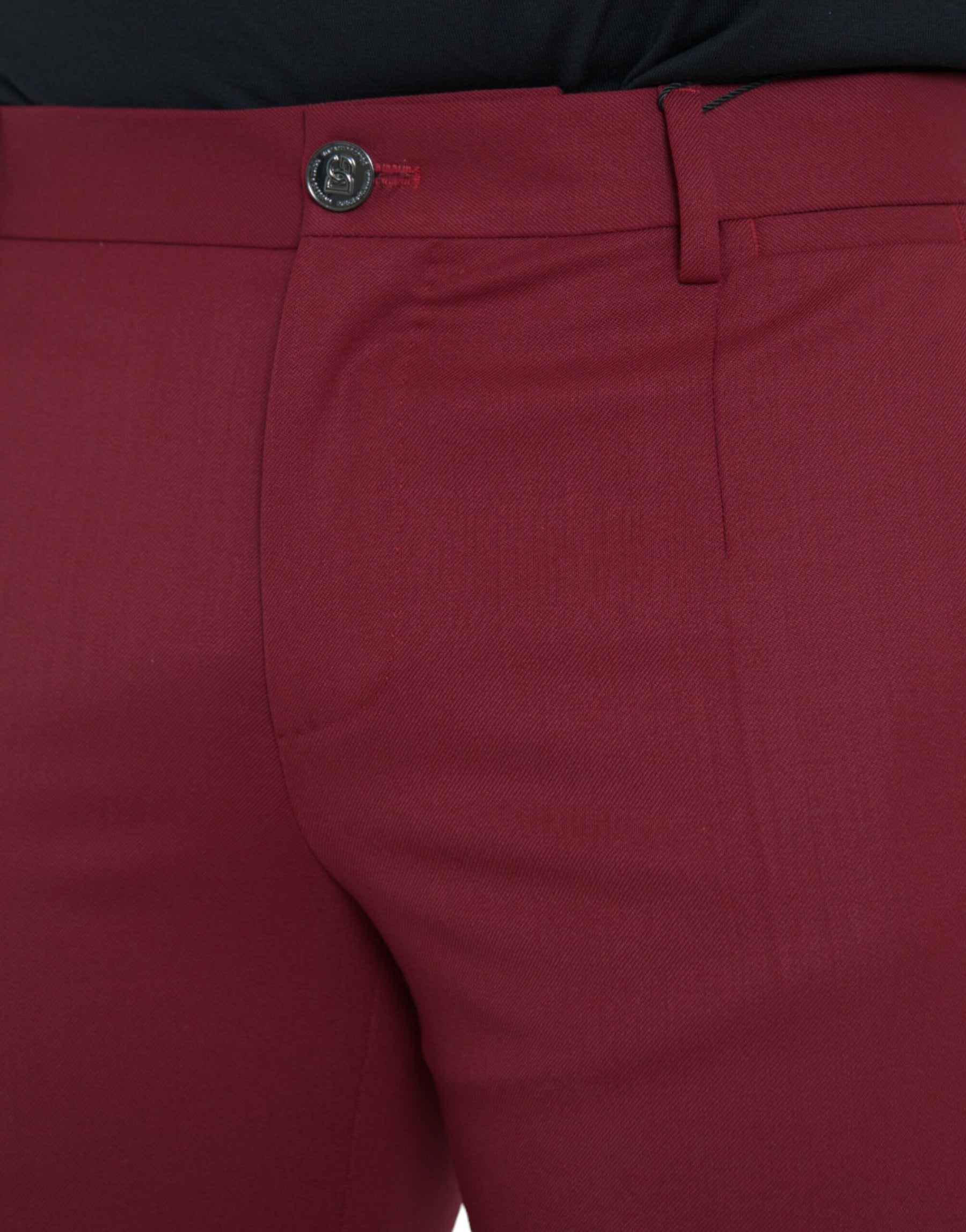Dolce & Gabbana Red Wool Men Slim Fit Dress Pants | Regal Royce