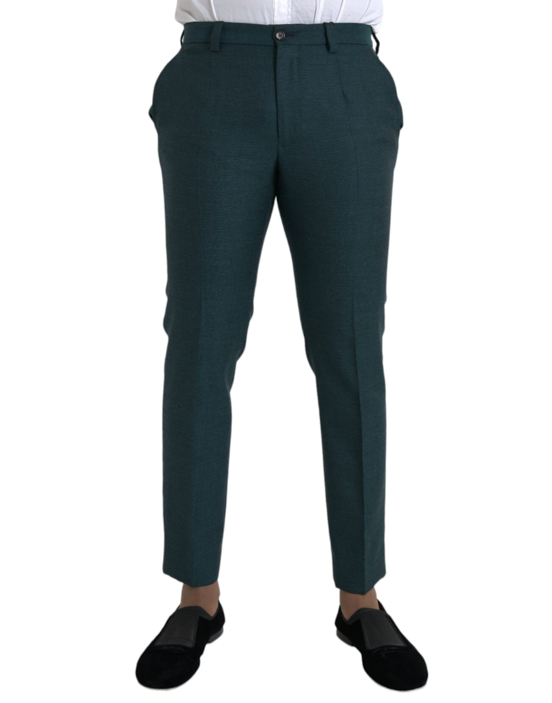 Dolce & Gabbana Green Wool Skinny Slim Dress Pants | Regal Royce