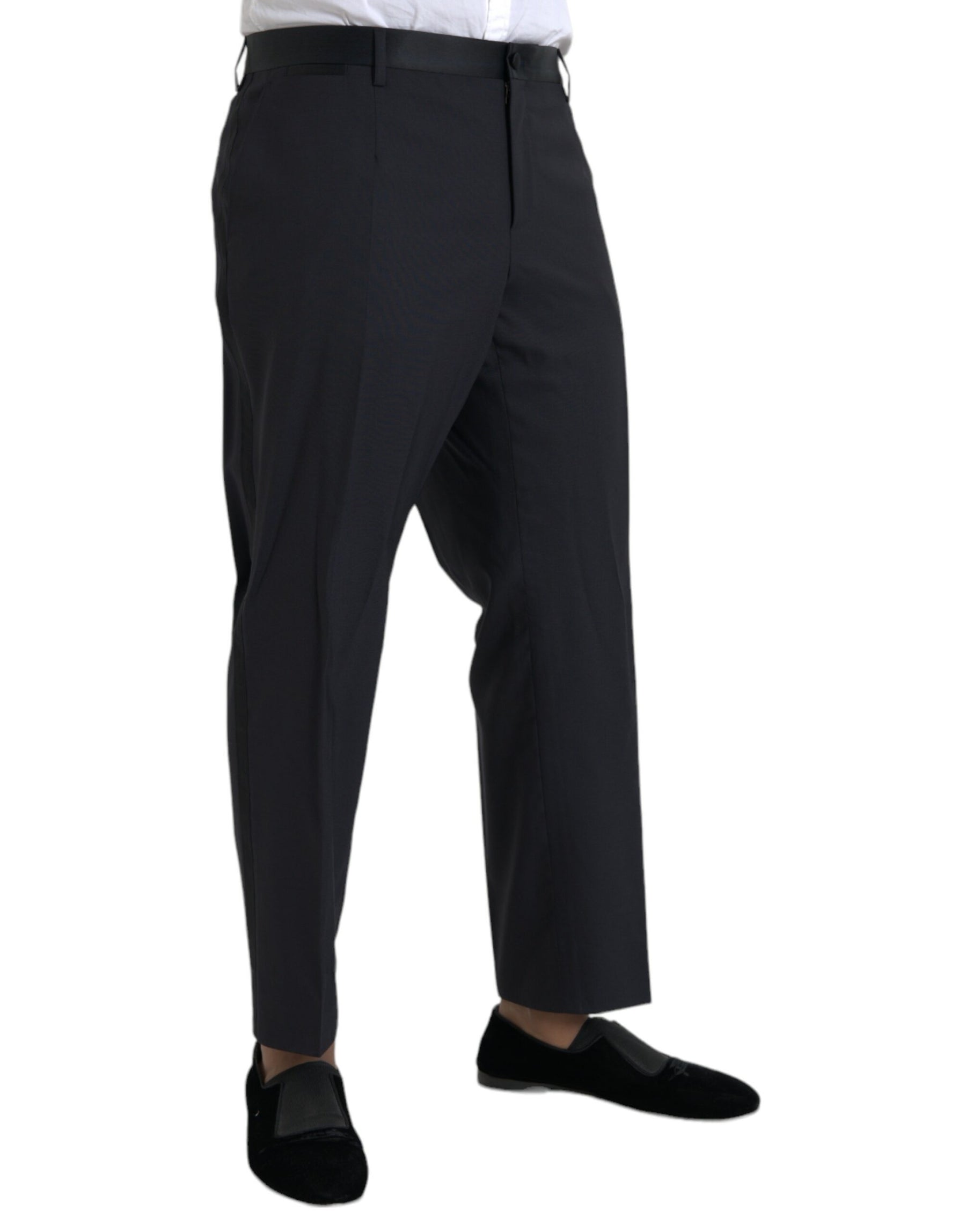 Dolce & Gabbana Blue Wool Men Skinny Dress Pants | Regal Royce