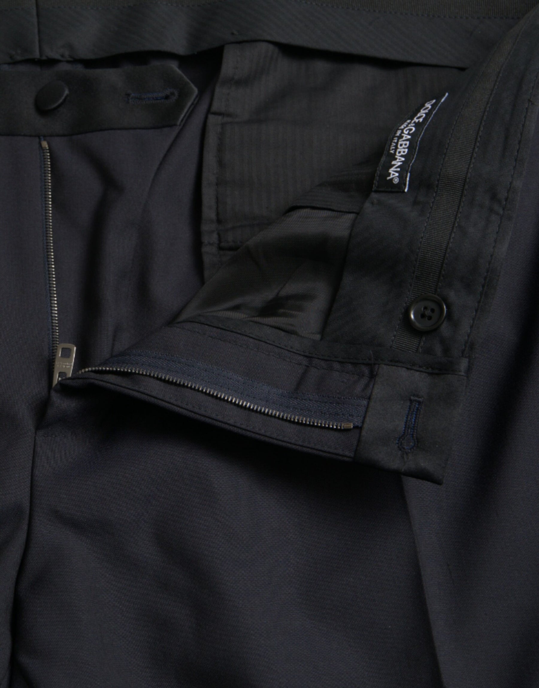 Dolce & Gabbana Blue Wool Men Skinny Dress Pants | Regal Royce