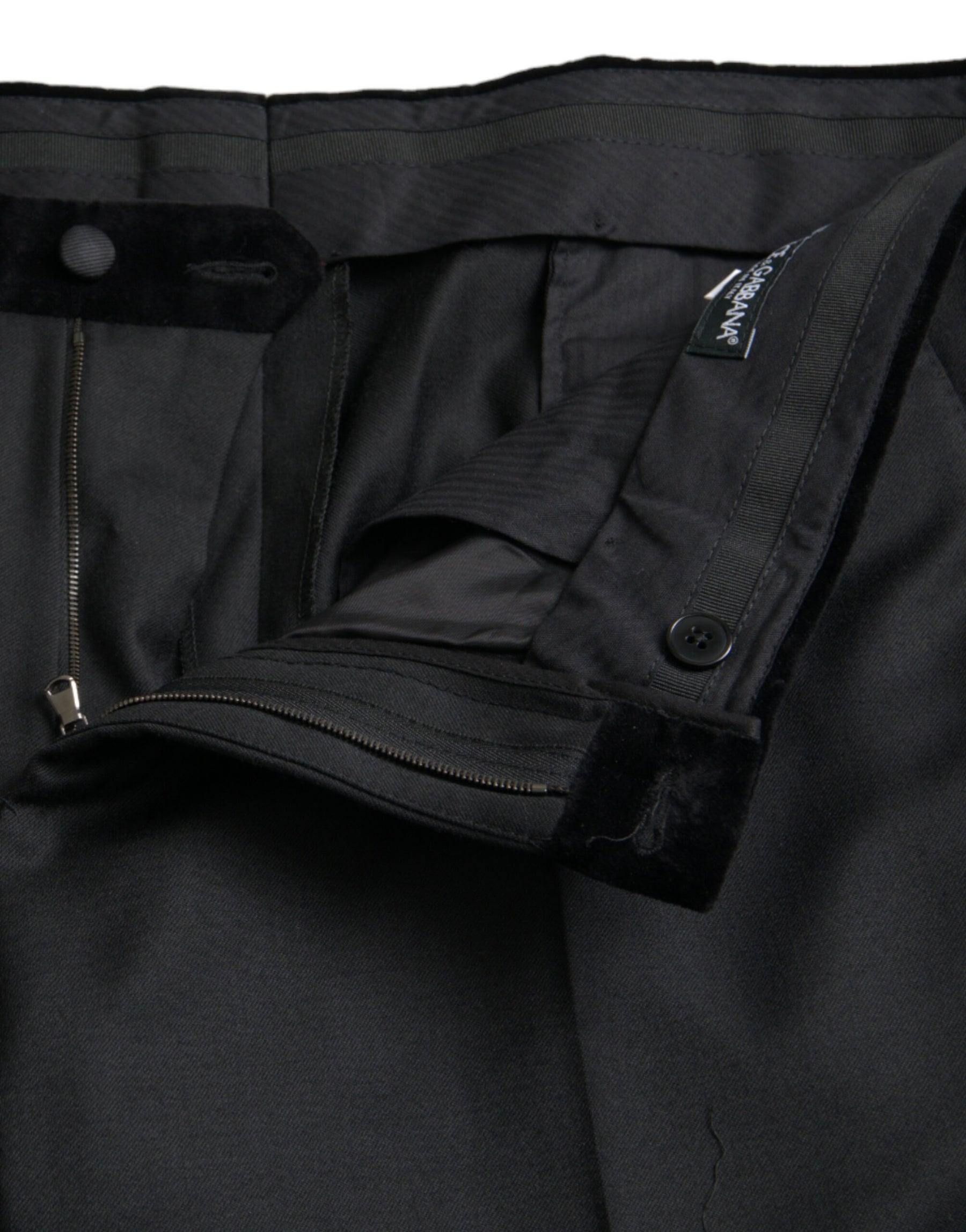 Dolce & Gabbana Black Silk Men Skinny Dress Pants | Regal Royce