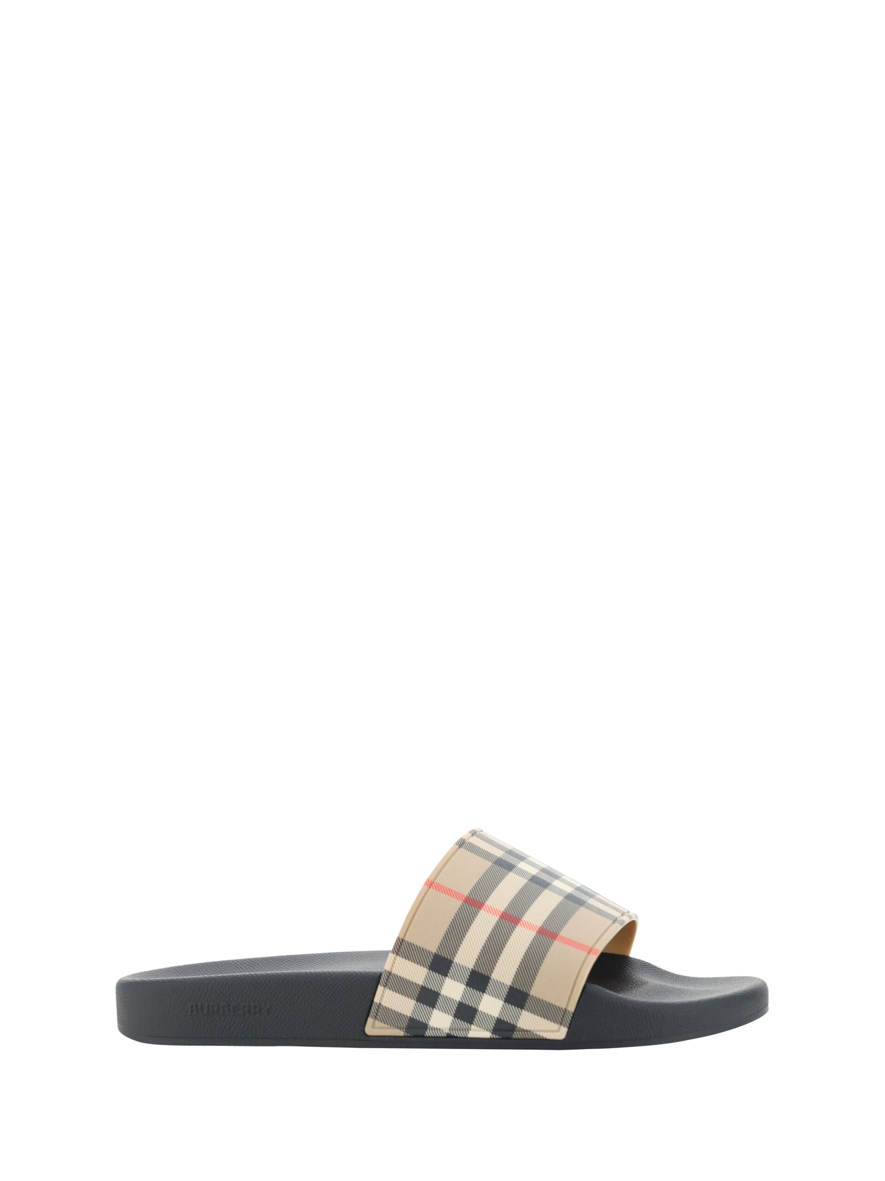 Burberry Brown Rubber Slides Sandals | Regal Royce