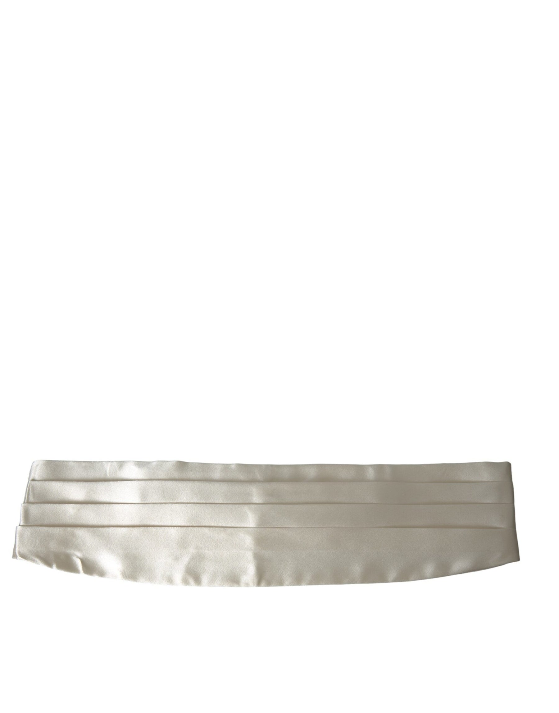 Dolce & Gabbana White Men Wide Waist Silk Belt Cummerbund | Regal Royce