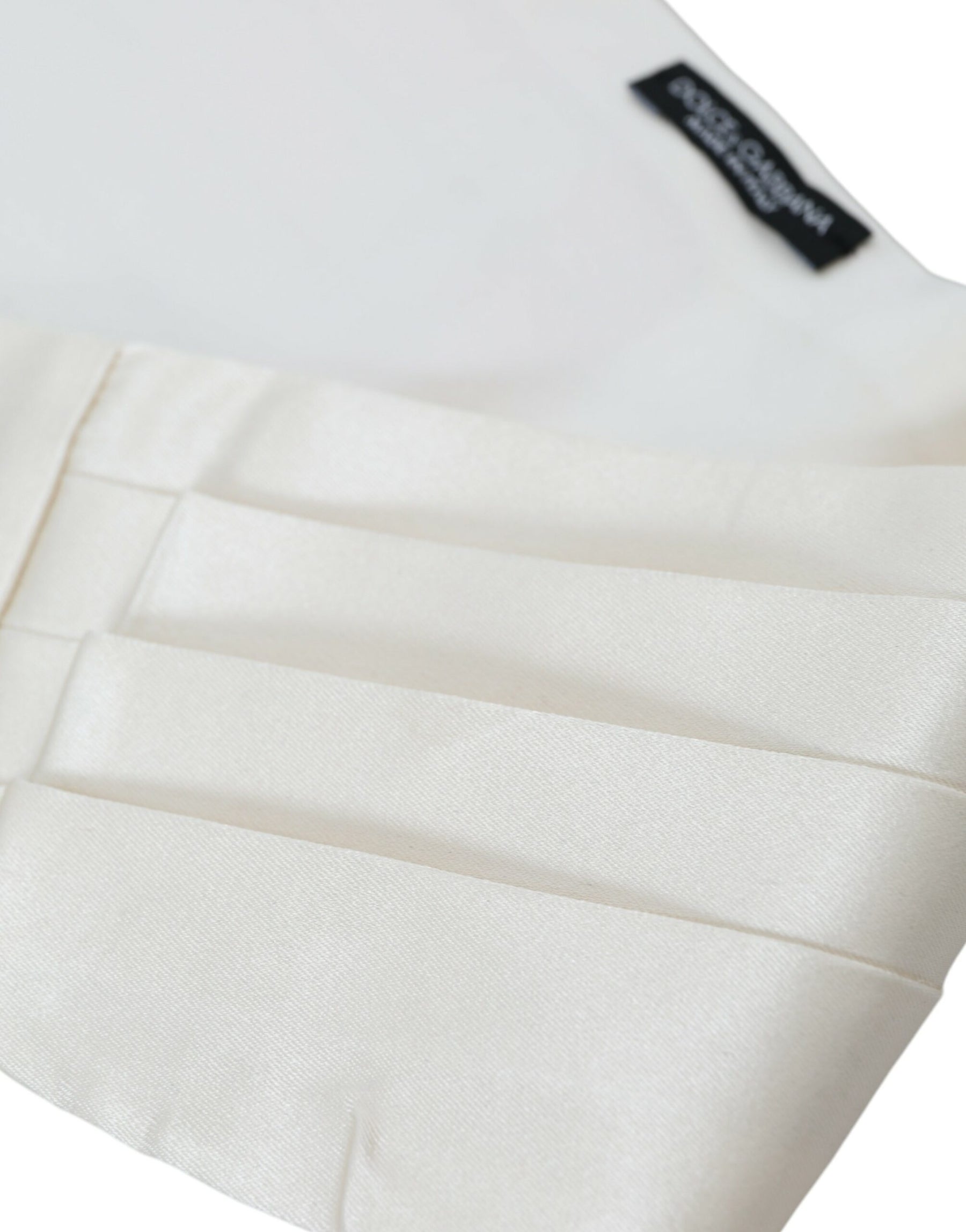Dolce & Gabbana White Men Wide Waist Silk Belt Cummerbund | Regal Royce
