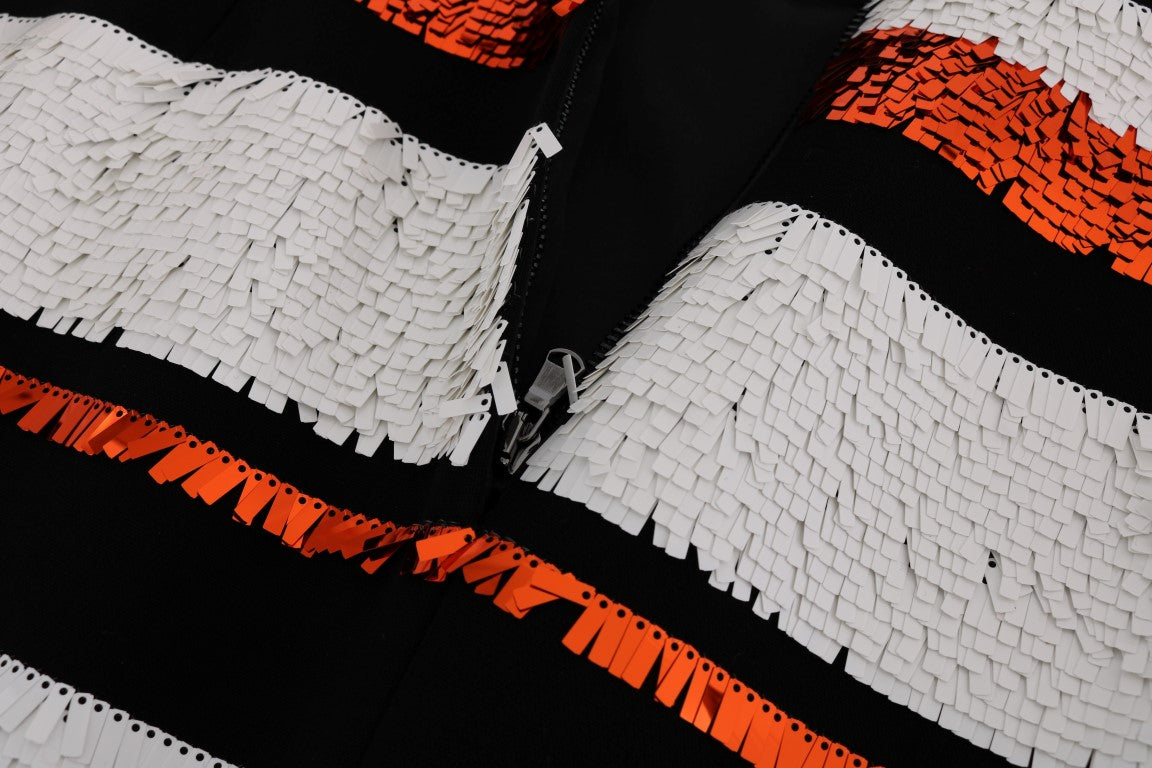 Dolce & Gabbana Multicolored Striped Sequined Stretch Dress | Regal Royce