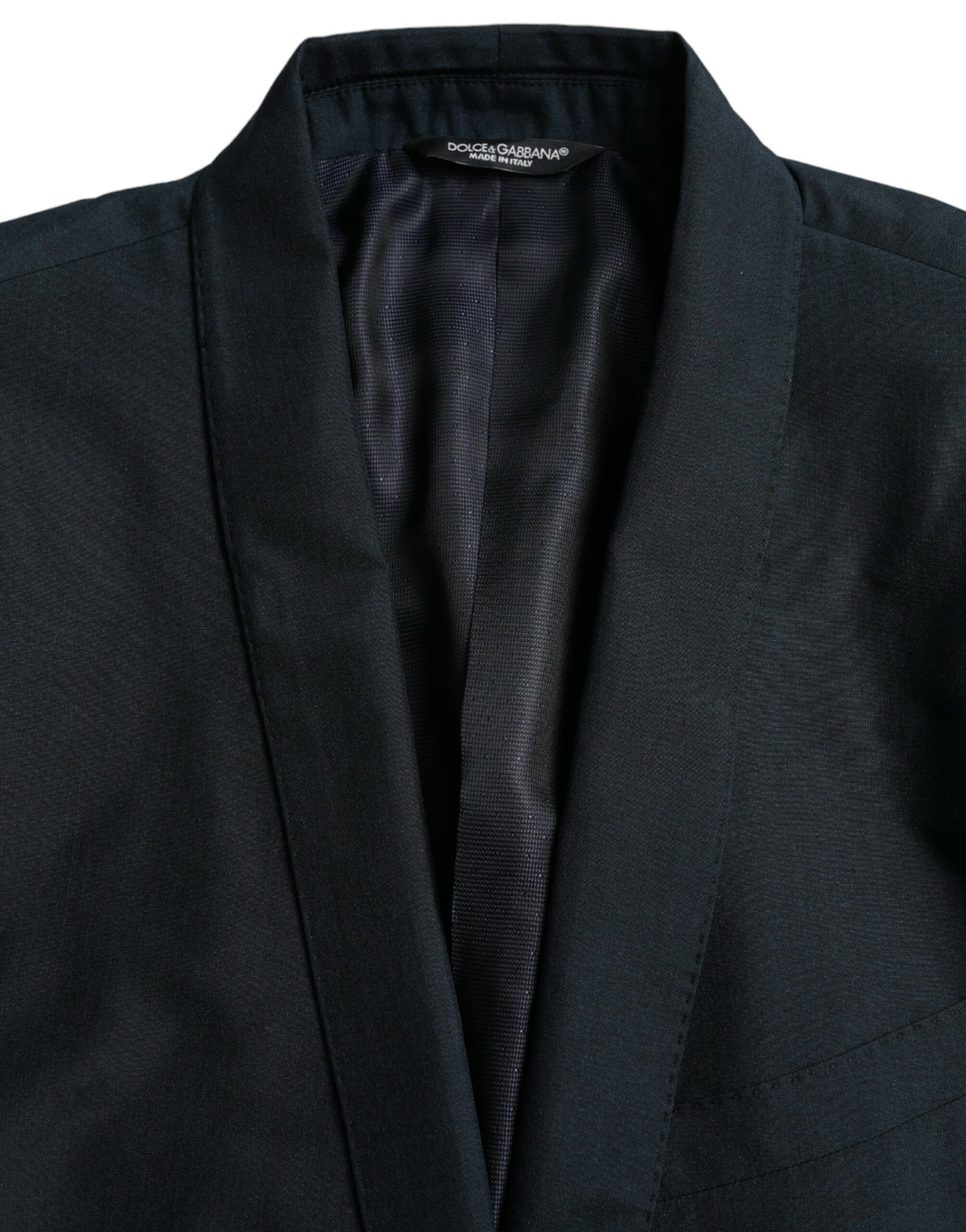 Dolce & Gabbana Blue GOLD Notch Single Breasted Coat Blazer | Regal Royce
