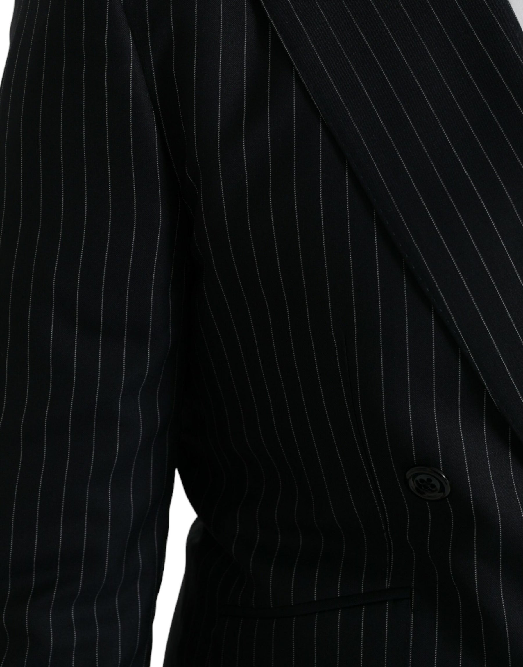Dolce & Gabbana Black Stripe SICILIA Double Breasted Coat Blazer | Regal Royce