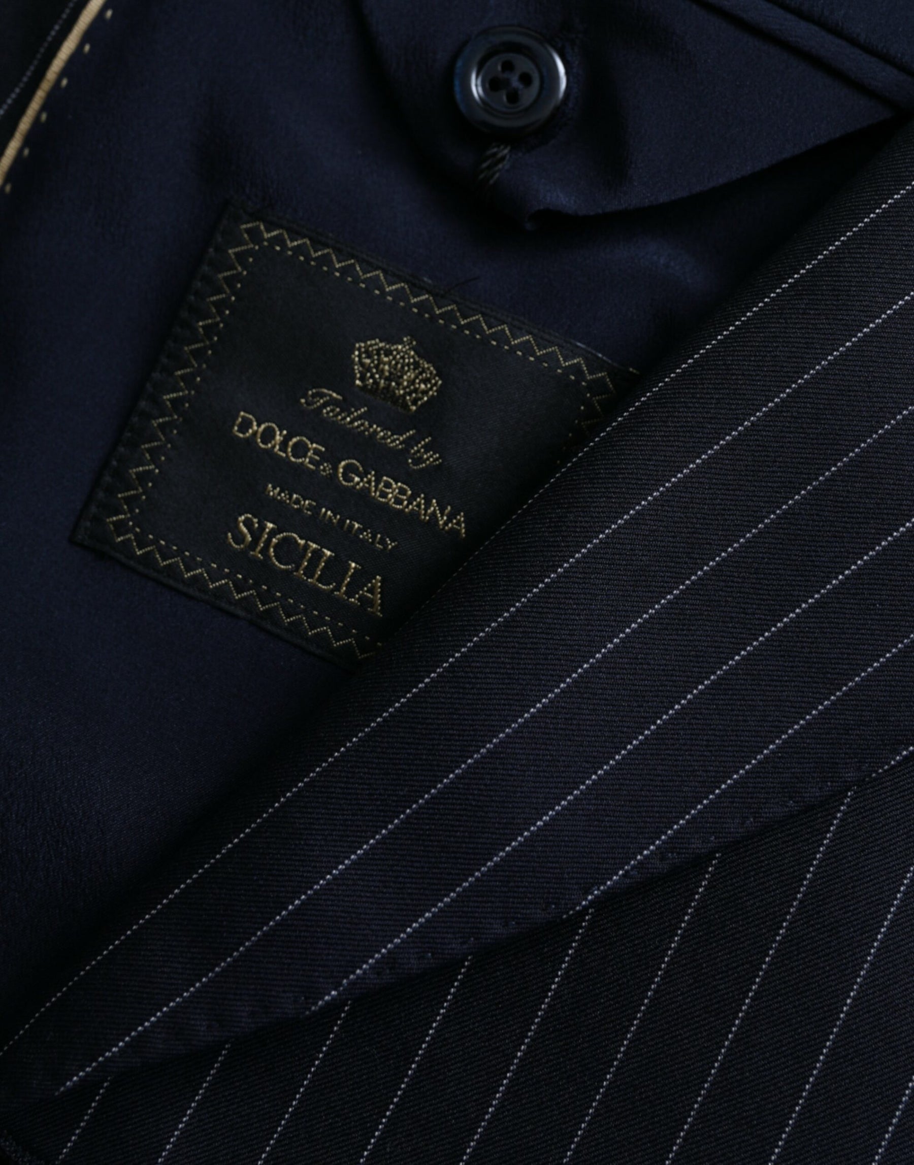 Dolce & Gabbana Black Stripe SICILIA Double Breasted Coat Blazer | Regal Royce