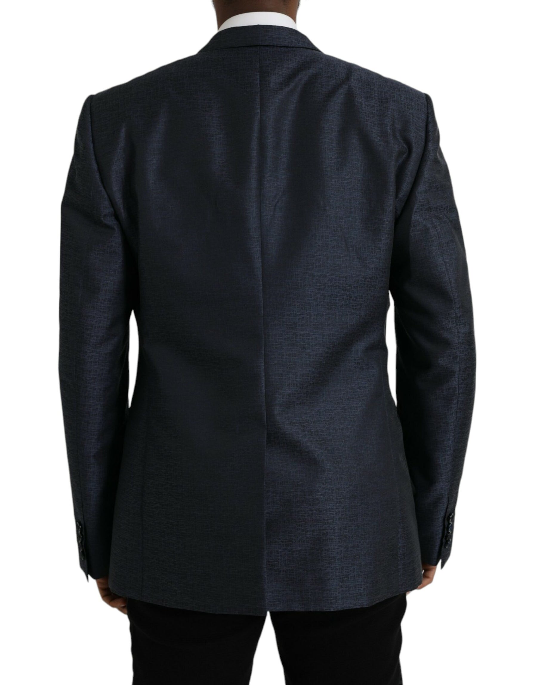 Dolce & Gabbana Blue Wool GOLD Single Breasted Coat Blazer | Regal Royce
